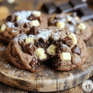 To make Triple Chocolate Zucchini Cookies, you'll need these main ingredients: - 1 cup grated zucchini (squeezed dry) - 1/2 cup unsalted butter, softened - 1/2 cup brown sugar - 1/4 cup granulated sugar - 1 large egg - 1 teaspoon vanilla extract - 1 cup all-purpose flour - 1/3 cup cocoa powder - 1 teaspoon baking soda - 1/4 teaspoon salt - 1/2 cup semi-sweet chocolate chips - 1/2 cup white chocolate chips - 1/2 cup dark chocolate chunks These ingredients work together to create a rich, chocolatey cookie that is soft and moist. You can swap out some ingredients if needed. Here are a few options: - Butter: Use coconut oil for a dairy-free option. - Sugars: Substitute with coconut sugar or maple syrup. - Flour: Whole wheat flour works well, but the texture may change. - Chocolate Chips: Use milk chocolate chips if you prefer a sweeter cookie. Feel free to experiment! Just keep in mind that it might change the taste and texture a bit. Grated zucchini is a key part of these cookies. It adds moisture and makes them soft. If you squeeze the zucchini before adding it, you remove extra water. This helps the cookies hold their shape. Plus, zucchini has a mild flavor, so it won't overpower the chocolate. You get all the benefits without a veggie taste! It’s a sneaky way to add nutrients, too. Enjoy the added health boost with every bite! First, gather all your ingredients. You need one cup of grated zucchini. Make sure to squeeze it dry to avoid watery cookies. Softened unsalted butter is next, half a cup. You will also need half a cup of brown sugar and a quarter cup of granulated sugar. Don't forget one large egg and a teaspoon of vanilla extract. For the dry mix, grab one cup of all-purpose flour, a third cup of cocoa powder, one teaspoon of baking soda, and a quarter teaspoon of salt. Lastly, have your chocolate ready: half a cup each of semi-sweet chocolate chips, white chocolate chips, and dark chocolate chunks. Start by preheating your oven to 350°F (175°C). Line a baking sheet with parchment paper. In a big mixing bowl, cream the softened butter with both sugars. Beat until it looks fluffy and light. Then, mix in the egg and vanilla extract. In a separate bowl, whisk together the all-purpose flour, cocoa powder, baking soda, and salt. Now, slowly add the dry mix to the wet mix. Stir gently until just combined. Be careful not to overmix! Finally, fold in the grated zucchini along with all the chocolate chips and chunks. Drop spoonfuls of your cookie dough onto the baking sheet. Leave about two inches between each dough ball. Bake them in the oven for 12 to 15 minutes. You want the edges to be set and the tops to look slightly crackled. Once done, let the cookies cool on the baking sheet for five minutes. After that, move them to a wire rack to cool completely. Enjoy the rich aroma as they cool! To get the right texture in your cookies, you want to mix your ingredients well. Start by creaming the butter and sugars until they are light and fluffy. This step adds air, making the cookies soft. When you add the flour and cocoa, mix gently. If you overmix, your cookies might turn out tough. Fold in the zucchini carefully. This keeps them moist and chewy. To squeeze zucchini, first, grate it finely. Place it in a clean kitchen towel and twist it. This helps remove excess water. You want the zucchini dry but still flavorful. If you lose too much moisture, your cookies may be dry. The grated zucchini adds a nice texture and keeps the cookies soft. To keep your cookies fresh, store them in an airtight container. This helps prevent them from drying out. If you want to keep them longer, freeze them. Place cookies in a single layer in a freezer bag. They can last up to three months in the freezer. When you are ready to enjoy, thaw them at room temperature. Reheat briefly in the oven for a warm treat. {{image_2}} To make gluten-free Triple Chocolate Zucchini Cookies, swap all-purpose flour for gluten-free flour. You can use a blend made for baking. This keeps the texture light and soft. Ensure the cocoa powder is also gluten-free. With these swaps, you can enjoy a tasty treat without gluten. For vegan cookies, replace the egg with a flaxseed meal. Mix one tablespoon of flaxseed meal with three tablespoons of water. Let it sit for a few minutes until it thickens. Use vegan butter instead of regular butter. Check that your chocolate chips are dairy-free. These changes keep your cookies vegan and delicious. You can add fun flavors to your cookies. Try mixing in chopped nuts like walnuts or pecans for crunch. A pinch of cinnamon or nutmeg can bring warmth to the flavor. You can also add a splash of orange or almond extract for a twist. These extra touches make the cookies even more special. To keep your Triple Chocolate Zucchini Cookies fresh, use an airtight container. Store them at room temperature. They stay good for about a week. If you want to keep them longer, consider freezing. Keep them away from sunlight and heat for the best flavor. Freezing cookies is easy and smart. Let the cookies cool completely first. Place them in a single layer on a baking sheet. Put the sheet in the freezer for about 1 hour. Once hard, transfer the cookies to a freezer bag. Label the bag with the date. Frozen cookies stay fresh for up to three months. To enjoy your cookies again, reheat them simply. Heat your oven to 350°F (175°C). Place the cookies on a baking sheet. Warm them for about 5 minutes. This makes them soft and tasty again. You can also use a microwave. Heat for about 10-15 seconds. Enjoy your warm cookies with a smile! Yes, you can! You can mix and match chocolate types. If you love dark chocolate, add more dark chocolate chunks. You can also try milk chocolate for a sweeter cookie. Just remember, changing the chocolate may change the taste. Look for the edges. When they are set, and the tops have slight cracks, your cookies are ready. They should feel soft but not wet. If you press gently, they should spring back. Bake them for 12-15 minutes for the best results. You can, but the cookies will lose their special texture. Zucchini adds moisture and keeps the cookies soft. If you want to skip zucchini, try using applesauce. It gives a similar moisture effect but changes the flavor a bit. These cookies shine when served warm. Place them on a rustic wooden board or a bright plate. You can also dust them with powdered sugar for a nice touch. Pair them with a glass of milk or a scoop of vanilla ice cream for an extra treat! We've explored how to make Triple Chocolate Zucchini Cookies, from key ingredients to baking tips. Grated zucchini adds moisture and nutrition while keeping your cookies soft. With simple substitutes, you can customize this treat to fit your needs. Remember to store them well for lasting freshness. Whether gluten-free or vegan, these cookies can adapt to your taste. Enjoy experimenting with flavors and sharing these treats with friends! Happy baking!
