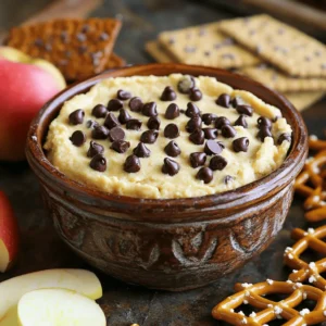 To make chocolate chip cookie dough dip, you need these simple ingredients: - 1 cup all-purpose flour (heat-treated for safety) - 1 cup brown sugar, packed - 1/2 cup granulated sugar - 1/2 cup unsalted butter, softened - 1 teaspoon vanilla extract - 1/4 teaspoon salt - 1 cup mini chocolate chips - 1 cup cream cheese, softened - 1/2 cup powdered sugar - 1/4 cup milk (or more for consistency) You can swap some ingredients based on what you have: - Use coconut oil instead of butter for a dairy-free option. - Try using almond flour if you want a gluten-free dip. - Replace cream cheese with a dairy-free cream cheese to make it vegan. - You can use maple syrup instead of brown sugar for a different flavor. Heat-treated flour is a must for this dip. Raw flour can contain harmful bacteria. To make it safe, spread the flour on a baking sheet and bake it at 350°F (175°C) for 5-7 minutes. Make sure to let it cool completely before adding it to your mix. This step helps keep everyone safe while enjoying this sweet treat. To start, we need to heat-treat the flour. This step keeps your dip safe to eat. Spread 1 cup of all-purpose flour on a baking sheet. Bake it at 350°F (175°C) for 5-7 minutes. You want to kill any bacteria that might be hiding in the flour. Once it’s done, let it cool completely before you mix it in. Now, grab a large mixing bowl. Add 1/2 cup of softened unsalted butter, 1 cup of packed brown sugar, and 1/2 cup of granulated sugar. Beat these ingredients together until they become light and fluffy. This should take about 2-3 minutes. Next, add 1 cup of softened cream cheese and mix until everything is smooth. It’s time for the flour! Gradually add the heat-treated flour, 1 teaspoon of vanilla extract, and 1/4 teaspoon of salt. Keep mixing until all the ingredients blend together well. Now, let’s make this dip even better! Gently fold in 1 cup of mini chocolate chips using a spatula. This helps to spread the chocolate throughout the dip. If the dip feels too thick, stir in 1/4 cup of milk gradually. Keep adding more milk until you reach your desired consistency. Finally, taste the dip. If you want it sweeter, mix in powdered sugar until it’s just right. Enjoy this sweet treat with friends and family! To get the right dip texture, start with softened cream cheese and butter. Mix them well until fluffy. If your dip seems too thick, gradually add milk. Stir until you reach a smooth, creamy consistency. This makes it easy to scoop and enjoy. Taste your dip before serving. If you want it sweeter, add more powdered sugar. Mix it in slowly until you get the flavor you love. Remember, sweetness is personal, so adjust it to match your taste buds. Serve your chocolate chip cookie dough dip in a pretty bowl. This makes it look special. Surround the bowl with fun dippers like graham crackers, apple slices, and pretzels. This not only looks great but gives everyone options to enjoy the dip. {{image_2}} You can have fun changing the flavor of your dip. Try adding peanut butter for a nutty twist. Just mix in half a cup of creamy peanut butter when you add the cream cheese. For a warm touch, sprinkle in cinnamon. Start with one teaspoon and taste it. You can go up if you want more spice! Don't just stick to cookies! You can dip fruits like apples and bananas. They add a fresh taste. Graham crackers are also a great choice. For a crunchy bite, try pretzels. They mix well with the sweetness of the dip. The options are endless! Want a vegan version? Swap the cream cheese for a vegan cream cheese. Use coconut milk instead of regular milk for creaminess. For a gluten-free dip, use gluten-free flour. This makes it safe for those with gluten issues. You can still enjoy all the tasty fun! To keep your chocolate chip cookie dough dip fresh, store it in an airtight container. This will help prevent it from drying out and keep it tasty. Always place the dip in the fridge right after serving. If you have leftovers, don’t worry! Just scoop it into your container and cover it well. In the fridge, this dip lasts about 5 to 7 days. I recommend checking for any signs of spoilage before you dig in. If it smells off or looks strange, it’s best to toss it. Remember, it tastes best fresh, so enjoy it soon! You can freeze this dip for longer storage. It can last up to 3 months in the freezer if stored properly. Use a freezer-safe container and label it with the date. When you’re ready to enjoy it, let it thaw in the fridge overnight. If the dip is too thick after thawing, mix in a bit of milk to bring back its creamy texture. No, you should not eat raw flour. Raw flour can have harmful germs. To stay safe, we heat-treat the flour. This step kills any bad bacteria. It takes just a few minutes in the oven. Spread the flour on a baking sheet and bake at 350°F for 5-7 minutes. Make sure to let it cool before you mix it into the dip. You can skip the cream cheese! Use plain Greek yogurt instead. Greek yogurt gives a nice creaminess and a bit of tang. Another option is to use silken tofu. Blend it until smooth, and it works well too. Both options keep your dip tasty while making it lighter. You have many fun options for dipping! Here are a few ideas: - Graham crackers - Sliced apples - Pretzels - Vanilla wafers - Mini marshmallows Feel free to get creative! You can also use cookies for extra sweetness. Just make sure to have a good mix for everyone to enjoy! This blog post offers a complete guide for making a delicious cookie dough dip. We covered the ingredient list, tips for mixing, and ways to adjust flavor and texture. You learned about variations and storage options, plus FAQs to answer common questions. I hope this guide empowers you to create your own version with ease. Enjoy the tasty results and impress your friends and family with this fun treat!