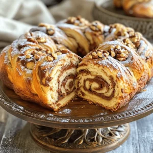 - 4 cups all-purpose flour - 1/4 cup granulated sugar - 1 teaspoon salt - 1 packet (2 1/4 tsp) active dry yeast - 1 cup warm whole milk - 1/4 cup melted unsalted butter - 2 large eggs - 1 cup toasted and chopped hazelnuts - 1 cup semi-sweet chocolate chips - 1/2 cup chocolate hazelnut spread - 1/4 cup powdered sugar (for dusting) Gathering great ingredients is key to making the best babka. Start with all-purpose flour. It gives the dough strength. Next, sugar adds sweetness. Salt is important too; it enhances flavors. You need active dry yeast for rising. Warm whole milk helps activate the yeast. Melted unsalted butter makes the dough rich and soft. Use large eggs for moisture and texture. Chopped hazelnuts add crunch and flavor. Semi-sweet chocolate chips melt beautifully into the dough. Don't forget the chocolate hazelnut spread; it is the star of this recipe! Finally, powdered sugar is for dusting. It adds a lovely touch of sweetness on top. Make sure you have all these items ready before you start. 1. In a large bowl, combine warm milk, sugar, and yeast. Let it sit for 5-10 minutes. It should get frothy. 2. Mix in the melted butter and eggs. Stir until everything blends well. 3. Gradually add the flour and salt to the wet mix. Keep stirring until a dough forms. 1. Knead the dough on a floured surface for about 5-7 minutes. Aim for a smooth texture. 2. Place the dough in a greased bowl. Cover it with a damp cloth and let it rise. Find a warm spot for about 1-2 hours until it doubles in size. 1. Once the dough has risen, punch it down and roll it out on a floured surface. Make a rectangle about 12x18 inches. 2. Spread the chocolate hazelnut spread evenly, leaving a small border around the edges. 3. Sprinkle the chopped hazelnuts and chocolate chips over the spread. 4. Starting from one long edge, roll the dough tightly into a log. Pinch the ends to seal them. 5. Cut the log in half lengthwise. This exposes the filling. Twist the two halves together to form a braid. 6. Place the twisted babka in a greased loaf pan. Cover it again and let it rise for 30 more minutes. 1. Preheat your oven to 350°F (175°C). 2. Bake the babka for about 30-35 minutes. It should be golden brown. 3. Once done, let it cool in the pan for 10 minutes. Then, transfer it to a wire rack. 4. Dust the cooled babka with powdered sugar before slicing it. To get that soft and fluffy babka, kneading is key. Knead the dough for 5-7 minutes. This builds gluten, giving the bread structure. Let the dough rise for 1-2 hours. This time lets the yeast work. For best results, keep the dough in a warm spot. The yeast needs warmth to activate. Use milk that feels warm, but not hot. A good temperature is around 110°F. This helps the yeast grow and makes your babka rise nicely. One common mistake is over-rolling the dough. When you roll it too thin, it loses its texture. Aim for a thickness of about ¼ inch. This gives you a nice, chewy bite. Another mistake is not spreading the filling evenly. If you don’t distribute the chocolate hazelnut spread well, some bites may taste plain. Spread it evenly, leaving a small border. This ensures a delicious bite every time. For that bakery-style look, slice the babka and serve it warm. A decorative cake stand adds charm. You can also dust it with powdered sugar. This creates a lovely, sweet finish. Pair your babka with coffee or tea for a great match. You might also try serving it with whipped cream or vanilla ice cream. These additions make it even more special. {{image_2}} You can make this babka your own by switching some ingredients. For flour, try whole wheat or almond flour. These options add unique flavors and textures. If you need to cut down on sugar, use coconut sugar or honey. These alternatives can sweeten without being too sweet. For spreads, use peanut butter or almond butter instead of chocolate hazelnut spread. This change gives a fun twist to the flavor. You can also mix in a bit of fruit jam for a fruity touch. Want to spice things up? You can add cinnamon or vanilla to the dough. Just a teaspoon of cinnamon can give warmth and depth. A splash of vanilla makes everything taste rich and sweet. You can also add dried fruits, like raisins or cranberries. They add a chewy texture. If you love spices, mix in some nutmeg or cardamom for an exciting twist. If you're looking to make the babka vegan, swap eggs for flax eggs. Mix one tablespoon of ground flaxseed with three tablespoons of water for each egg. For milk, use almond or oat milk. To make it gluten-free, use a gluten-free flour blend. Check if the blend has xanthan gum, which helps mimic the texture of wheat flour. This way, everyone can enjoy this tasty treat! - Storing babka at room temperature: Place your babka in a cool, dry spot. Wrap it in plastic wrap or foil to keep it fresh. It can last up to three days this way. Avoid direct sunlight or heat, as it can dry out the bread quickly. - How to freeze for longer storage: For longer storage, slice the babka. Wrap each slice in plastic wrap. Then, place the slices in a freezer bag. This way, you can enjoy a piece whenever you want. It stays good for up to three months in the freezer. - Best methods for maintaining freshness: To reheat, use an oven set to 350°F (175°C). Wrap the babka in foil to keep it moist. Heat for about 10-15 minutes. If you prefer a slice, you can microwave it for 20-30 seconds. Just be careful not to overheat it. - Serving after refrigeration: If your babka has been in the fridge, let it sit at room temp for a bit. This helps it regain its soft texture. You can dust it with extra powdered sugar for a nice touch before serving. Babka comes from Eastern Europe, especially Poland and Ukraine. It started as a bread for special occasions. People used leftover dough to create this sweet treat. Babka means "grandmother" in Polish, symbolizing family and tradition. Yes, you can make babka ahead of time. Prepare the dough, let it rise, and then shape it. Wrap it tightly and store in the fridge. You can bake it the next day. Just remember to let it rise again for about 30 minutes before baking. You can tell the babka is done when it turns golden brown. It should sound hollow when tapped on the bottom. The internal temperature should reach about 190°F (88°C). Serve chocolate hazelnut babka warm or at room temperature. It pairs well with whipped cream or vanilla ice cream. You can also enjoy it with a cup of coffee or tea. For a fun twist, try adding fresh berries on the side. You learned how to make a delicious chocolate hazelnut babka. We covered the key ingredients, step-by-step instructions, and tips for success. Remember to knead well and let your dough rise. Avoid common mistakes like over-rolling. You can also tweak the recipe with different flavors or ingredients. Proper storage helps keep your babka fresh. Enjoy the process, and share your tasty creation with friends and family. Baking can be fun, and now you're ready to impress!