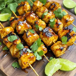 - 1 pound chicken breast, cut into 1-inch cubes - 2 tablespoons honey - 3 tablespoons soy sauce - 2 tablespoons sriracha (adjust according to spice preference) - 3 cloves garlic, minced - 1 tablespoon fresh ginger, grated - 1 tablespoon rice vinegar - 1 tablespoon sesame oil - Salt and pepper to taste - Skewers (wooden or metal) - Fresh cilantro, chopped (for garnish) Gathering the right ingredients is key to making Air Fryer Spicy Honey Garlic Chicken Skewers. Start with fresh chicken breast, as it cooks well and stays juicy. Cut the chicken into 1-inch cubes. This size ensures even cooking and easy skewer placement. Next, you need the marinade. It adds flavor and moisture. Combine honey, soy sauce, sriracha, minced garlic, grated ginger, rice vinegar, and sesame oil in a bowl. The honey balances the heat from the sriracha, giving a sweet and spicy kick. Add salt and pepper for taste, but don’t overdo it. Keep it simple. Don’t forget your skewers! You can use wooden or metal ones. Wooden skewers need soaking in water to prevent burning. Finally, fresh cilantro adds a nice touch as a garnish. It enhances the dish with a pop of color and fresh flavor. Now, you’re ready to dive into the fun part—cooking! To start, gather your ingredients for the marinade. In a large bowl, mix: - 2 tablespoons honey - 3 tablespoons soy sauce - 2 tablespoons sriracha - 3 cloves garlic, minced - 1 tablespoon fresh ginger, grated - 1 tablespoon rice vinegar - 1 tablespoon sesame oil Stir these together well. This mix will give your chicken a sweet and spicy kick. The garlic and ginger add depth. Now, take your chicken breast, cut into 1-inch cubes. Add the chicken to the marinade. Make sure each piece is fully coated. Cover the bowl and place it in the fridge. Let it marinate for at least 30 minutes. If you have time, marinate overnight for even better flavor. Before cooking, preheat your air fryer to 400°F (200°C). This step takes around 5 minutes. While it heats, thread the marinated chicken onto skewers. Leave a little space between each piece. This helps them cook evenly. Next, lightly coat the air fryer basket with cooking spray or oil. This helps prevent sticking. Place the skewers in the basket in a single layer. Avoid overlapping to ensure even cooking. Now, air fry the chicken at 400°F (200°C) for 10-12 minutes. Halfway through, flip the skewers for even browning. The chicken is done when it’s cooked through and slightly charred. Once cooked, remove the skewers and let them rest for a minute. Before serving, garnish with chopped fresh cilantro. This adds a nice touch to your dish. To perfect the marinade, start with the right balance. If you like heat, add more sriracha. For less spice, cut the sriracha in half. Marinating the chicken for at least 30 minutes is key. If you have time, let it sit overnight. This will deepen the flavor and make the chicken more tasty. Prevent sticking by lightly coating the air fryer basket with cooking spray. This small step helps the skewers slide out easily. To ensure even cooking, place the skewers in a single layer. Avoid stacking them. Flip the skewers halfway through cooking for equal heat distribution. Serving is just as important as cooking. Use a large platter for the skewers. Drizzle any leftover marinade on top for more flavor. Adding chopped cilantro gives a fresh look. You can also add lime wedges on the side. This brightens the dish and enhances the taste. {{image_2}} You can easily switch out the chicken for shrimp or tofu. Both options work well with the marinade. Shrimp cooks fast and soaks up flavor beautifully. Tofu adds a nice texture and protein for a vegetarian meal. You can also try using other chicken cuts like thighs or wings. Thighs stay juicy and add a rich flavor. Wings have that crispy element that everyone loves. For a fresh twist, add citrus flavors like lime juice. Lime brightens the dish and balances the sweetness of honey. You can also swap honey with agave or maple syrup. These alternatives give a unique taste while keeping the dish sweet. If you want a vegetarian option, use vegetable skewers. Bell peppers, zucchini, and mushrooms work great. You can also mix meats on the skewers. Combine chicken with beef or pork for different flavors and textures. This way, everyone can enjoy the skewers in their own way. To keep your Air Fryer spicy honey garlic chicken skewers fresh, refrigerate them. Place the leftover skewers in an airtight container. They last in the fridge for about three days. For longer storage, freeze them. Wrap each skewer tightly in plastic wrap, then place them in a freezer bag. They can stay in the freezer for up to three months. When you’re ready to enjoy your skewers again, use the air fryer for the best results. Preheat the air fryer to 350°F (175°C). Place the skewers in the basket and heat for about 5-7 minutes. This keeps them crispy and tasty. You can also use a microwave, but the skewers might lose their crispness. To maintain flavor and texture, cover them with a damp paper towel in the microwave. Heat in short bursts until warmed through. For quick weeknight meals, pre-marinating the chicken is key. Prepare the marinade ahead of time and coat the chicken. Store it in the fridge for up to 24 hours before cooking. This makes dinner a breeze! Serve the skewers with rice or a fresh salad for a complete dish. You can also add roasted veggies on the side to boost nutrition and flavor. Air frying chicken skewers takes about 10 to 12 minutes. Preheat your air fryer to 400°F (200°C) for 5 minutes. Once ready, place the skewers in the basket. Flip them halfway through for even cooking. The chicken should be cooked through and slightly charred. Always check that the internal temperature reaches 165°F (75°C). This way, you know the chicken is safe to eat. Yes, you can! If you don’t have an air fryer, use a grill or oven. For grilling, preheat your grill to medium-high heat. Cook the skewers for about 10 to 15 minutes, turning them often. If using an oven, set it to 400°F (200°C). Place the skewers on a baking sheet. Bake for around 15 to 20 minutes, flipping halfway through. Both methods yield tasty results! These skewers pair well with many side dishes. Here are some great options: - Rice: Jasmine or basmati rice adds a nice touch. - Salad: A fresh salad with greens and light dressing brightens the meal. - Vegetables: Roasted or steamed veggies make a healthy choice. - Dips: Serve with a yogurt sauce or extra sriracha for heat. Feel free to mix and match your favorites! We explored how to make Air Fryer Spicy Honey Garlic Chicken Skewers. You learned about key ingredients, like chicken cubes and marinade components. I provided clear step-by-step instructions, tips for perfecting the dish, and variations to try. In my opinion, this recipe is simple and fun. You can impress family and friends with great taste. Don’t be afraid to experiment with different proteins or spices. Enjoy this dish any time and get creative with your meals!