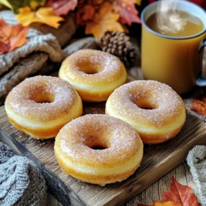 To make the best spiced apple cider doughnuts, gather these simple ingredients: - 1 cup apple cider - 2 cups all-purpose flour - 1/2 cup granulated sugar - 1/2 teaspoon baking powder - 1/2 teaspoon baking soda - 1 teaspoon ground cinnamon - 1/4 teaspoon ground nutmeg - 1/4 teaspoon ground ginger - 1/4 teaspoon salt - 1/2 cup plain yogurt - 1/2 cup unsweetened applesauce - 2 large eggs - 1/4 cup melted butter - Extra sugar and cinnamon for coating Each ingredient plays a key role in flavor and texture. The apple cider gives a sweet, tangy taste that shines through. The combination of spices like cinnamon, nutmeg, and ginger warms up each bite. The yogurt and applesauce keep the doughnuts moist and tender. When you mix all these ingredients, you create a delightful treat perfect for fall. This simple list helps you shop quickly and get baking! To start, you need to reduce the cider. Pour 1 cup of apple cider into a small saucepan. Heat it over medium heat until it boils. Once it starts boiling, lower the heat and let it simmer. You want to reduce the cider to about 1/2 cup. This should take about 10 to 15 minutes. After that, remove it from the heat and let it cool. Next, mix the dry ingredients. Grab a large bowl and whisk together: - 2 cups all-purpose flour - 1/2 cup granulated sugar - 1/2 teaspoon baking powder - 1/2 teaspoon baking soda - 1 teaspoon ground cinnamon - 1/4 teaspoon ground nutmeg - 1/4 teaspoon ground ginger - 1/4 teaspoon salt In another bowl, blend the wet ingredients. Combine the cooled apple cider, 1/2 cup plain yogurt, 1/2 cup unsweetened applesauce, 2 large eggs, and 1/4 cup melted butter. Mix well until it is smooth. Now, it’s time to bake. Preheat your oven to 350°F (175°C). Grease a doughnut pan with non-stick spray. Pour the wet mixture into the dry ingredients. Stir gently until just combined. Some lumps are okay; do not overmix. Fill the doughnut pan about halfway with the batter. Bake the doughnuts for 12 to 15 minutes. Check them by inserting a toothpick in the center. If it comes out clean, they are done. Let the doughnuts cool in the pan for about 5 minutes. After that, transfer them to a wire rack to cool completely. To get the best doughnut, avoid overmixing. When you mix your wet and dry items, stir gently. Some lumps in the batter are okay. This keeps the doughnuts light and fluffy. Ensure even baking by filling each cavity of your doughnut pan halfway. This helps them rise evenly. Keep an eye on the baking time. A toothpick should come out clean when done. For a cozy flavor, add spices like allspice or cloves to your doughnuts. You can also increase the cinnamon for more warmth. Adding apple chunks gives a nice bite. Use fresh or even dried apples for extra texture. Just make sure to chop them small so they mix well. Serve your doughnuts warm for the best taste. They are perfect with a hot drink. Try pairing them with apple cider or coffee. The flavors blend well and make a great snack. You can also sprinkle some extra cinnamon sugar on top before serving. It adds a sweet touch to the warm doughnuts. Enjoy them fresh or store them in a container for later! {{image_2}} To make these doughnuts gluten-free, you can use a gluten-free flour blend. Look for one that includes xanthan gum. This helps mimic the texture of all-purpose flour. You can also try almond flour or coconut flour. Keep in mind that these flours may change the taste and texture. Adjust the liquid in your recipe to get a good batter. You can make these doughnuts vegan by replacing eggs and yogurt. Use flaxseed meal mixed with water as an egg substitute. Mix 1 tablespoon of flaxseed meal with 2.5 tablespoons of water for one egg. For yogurt, try unsweetened plant-based yogurt or applesauce. This keeps the doughnuts moist and fluffy while being vegan-friendly. Want to mix things up? You can add pumpkin spice for a taste of fall. Just substitute half the cinnamon with pumpkin spice. For chocolate lovers, try a chocolate glaze. Melt dark chocolate and mix with a bit of coconut oil. Dip the cooled doughnuts in this glaze for a rich treat. To keep your spiced apple cider doughnuts fresh, store them in an airtight container. This helps prevent them from drying out. You can also wrap them in plastic wrap. Avoid leaving them exposed to air. If you stack them, place parchment paper between layers to prevent sticking. To freeze your doughnuts, first cool them completely. Then, place them in a single layer on a baking sheet. Freeze until solid, about 1-2 hours. After they are frozen, transfer them to a freezer bag. Make sure to remove as much air as possible. For thawing, leave them at room temperature for about an hour. You can also warm them in the oven at 350°F for 5-10 minutes. At room temperature, these doughnuts last about 2-3 days. If stored in the fridge, they can stay fresh for up to a week. Just remember to keep them in an airtight container. This helps maintain their taste and texture. To reduce apple cider, start by pouring it into a small saucepan. Heat it over medium heat until it boils. Then, lower the heat to a simmer. Let it cook for 10 to 15 minutes. Keep an eye on it. You want it to reduce to about half a cup. This process helps to concentrate the flavor, making it richer and sweeter. Yes, you can make these doughnuts ahead of time. Bake them and let them cool. After cooling, you can store them in an airtight container. Keep them at room temperature for up to three days. If you need them longer, freeze them. Just thaw them at room temperature when ready to enjoy. If you need a substitute for applesauce, you have a few options. You can use mashed bananas or pumpkin puree for a different flavor. Another option is plain yogurt, which adds moisture. Each option will change the taste slightly, but they work well in the recipe. To make doughnut holes, use the same batter. Instead of a doughnut pan, use a mini muffin pan. Fill each cavity about halfway with batter. Bake them for about 8 to 10 minutes. Check for doneness with a toothpick. Once cool, roll them in the sugar and cinnamon mix for a tasty treat! This blog post shared a simple doughnut recipe using apple cider. You learned about essential ingredients, step-by-step instructions, and helpful tips. With variations for gluten-free and vegan diets, there’s something for everyone. Storage methods ensure your doughnuts stay fresh. Now, you can impress friends and family with tasty homemade doughnuts. Whether you stick to the classic recipe or try new flavors, enjoy every bite! Happy baking!
