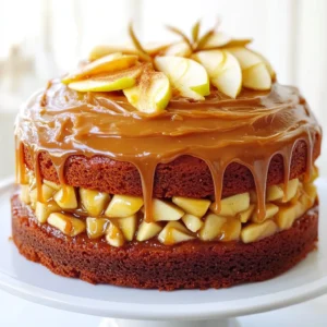 - 2 cups all-purpose flour - 1 teaspoon baking powder - 1/2 teaspoon baking soda - 1 teaspoon ground cinnamon - 1/2 teaspoon salt - 1 cup unsalted butter, softened - 1 cup granulated sugar - 1 cup packed light brown sugar - 3 large eggs - 1 teaspoon vanilla extract - 2 cups apples, peeled, cored, and diced (about 2 medium apples) - 1/2 cup caramel sauce To create this delightful cake, you need simple yet tasty ingredients. The apples give it a soft, moist base. The brown sugar adds a warm, rich flavor that pairs perfectly with the caramel. - 1/2 cup unsalted butter, softened - 1 cup packed light brown sugar - 1/4 cup milk - 1 teaspoon vanilla extract - 2 cups powdered sugar The brown sugar frosting brings a sweet finish. The butter makes it creamy. Adding milk helps to get the right texture. - Thin apple slices - Ground cinnamon - Extra caramel sauce To make it extra special, consider garnishing with thin apple slices and a sprinkle of cinnamon. A drizzle of extra caramel sauce adds an appealing touch too. Food should look as good as it tastes! Start by preheating your oven to 350°F (175°C). Grease and flour two 9-inch round cake pans. In a medium bowl, mix together 2 cups of flour, 1 teaspoon of baking powder, 1/2 teaspoon of baking soda, 1 teaspoon of cinnamon, and 1/2 teaspoon of salt. Set this dry mix aside. In a large mixing bowl, cream together 1 cup of softened butter, 1 cup of granulated sugar, and 1 cup of brown sugar until it’s light and fluffy. Add in 3 large eggs, one at a time, mixing well each time. Stir in 1 teaspoon of vanilla extract. Gradually mix in the dry ingredients until just combined. Finally, fold in 2 cups of diced apples and 1/2 cup of caramel sauce. Divide the batter evenly between the two prepared pans. Bake in your preheated oven for 25 to 30 minutes. To check if they are done, insert a toothpick into the center; it should come out clean. Once baked, allow the cakes to cool in the pans for 10 minutes. After that, transfer them to a wire rack to cool completely. In a saucepan over medium heat, add 1/2 cup of softened butter and 1 cup of brown sugar. Stir until the butter melts and the mixture boils. Remove the saucepan from heat and let it cool for about 5 minutes. After cooling, stir in 1/4 cup of milk and 1 teaspoon of vanilla extract. Whisk until smooth. Gradually add 2 cups of powdered sugar while mixing, until you reach your desired frosting consistency. Once the cakes are completely cool, take one layer and spread a nice amount of brown sugar frosting on top. Place the second layer on top of the first. Now, frost the top and the sides with the remaining frosting. For a sweet touch, drizzle extra caramel sauce on top. You can also decorate with thin apple slices and a sprinkle of cinnamon for a lovely finish. To bake the perfect Caramel Apple Cake, follow these steps: - Use Room Temperature Ingredients: This helps the butter and sugars mix well. - Measure Flour Correctly: Spoon it into the cup and level it off. This prevents a dense cake. - Don’t Overmix: Mix just until combined. Overmixing can make the cake tough. - Check for Doneness: Use a toothpick; it should come out clean to know when it’s ready. For the brown sugar frosting, you want it creamy and spreadable. Here’s how: - Melt Butter and Brown Sugar: Heat them until bubbly, then cool slightly. This helps blend well. - Add Milk Gradually: This ensures you don’t make it too runny. - Whisk in Powdered Sugar: Add it slowly until you reach the right thickness. If it’s too thick, add a bit more milk. Make your cake look as good as it tastes with these ideas: - Decorate with Apple Slices: Thin slices add a fresh look. - Sprinkle Cinnamon: Just a dash on top gives a lovely touch. - Drizzle Extra Caramel: A drizzle on the plate makes it fancy. - Use Decorative Plates: Serve on pretty plates to impress your guests. {{image_2}} You can change the flour for a gluten-free version. Use almond or coconut flour instead. You can also swap the apples for pears or peaches. This keeps the cake fresh and fun. If you want a richer taste, add a splash of maple syrup. It blends well with caramel. Nuts can add a nice crunch. Try walnuts or pecans for a great texture. You can also mix in dried fruits like cranberries or raisins. This adds a sweet twist to each bite. For extra flavor, fold in chocolate chips. They melt and create gooey pockets of joy. Making this cake gluten-free is easy. Use a good gluten-free flour blend. For a dairy-free option, replace butter with coconut oil. Almond milk or oat milk works well for the frosting. You can still enjoy the same great taste with these swaps. Everyone can have a slice, no matter their diet! To keep your caramel apple cake fresh, wrap it well. Use plastic wrap or foil. Store it in the fridge for up to five days. This method keeps the cake moist and tasty. Make sure to cover the frosting too. If you want to store the cake whole, place it in an airtight container. You can freeze your caramel apple cake for later enjoyment. First, let the cake cool completely. Slice it into pieces or leave it whole. Wrap each piece in plastic wrap, then place them in a freezer bag. Label the bag with the date. The cake can stay frozen for up to three months. To thaw, place it in the fridge overnight. When you're ready to enjoy your cake again, reheat it gently. Preheat your oven to 350°F (175°C). Place the cake in the oven for about 10-15 minutes. This warms the cake without drying it out. You can also microwave individual slices for about 15-20 seconds. Enjoy your warm cake with a drizzle of caramel sauce! Yes, you can use different types of apples. I like using Granny Smith for a tart flavor. Honeycrisp adds sweetness and crunch. Feel free to mix them for a balanced taste. Just make sure to peel and core them before dicing. The cake stays fresh for about 3-4 days at room temperature. Store it in an airtight container. If you refrigerate it, it may last up to a week. Just let it reach room temperature before serving for the best taste. Yes, you can make the frosting in advance. Store it in the fridge for up to one week. When ready to use, let it sit at room temperature to soften. Whisk it again for a smooth texture before spreading. If the cake is too dry, you can add more caramel sauce between the layers. This adds moisture and flavor. You can also serve it with whipped cream or ice cream for extra creaminess. If you bake it again, check for doneness earlier to avoid dryness. This blog post covered how to make a delicious caramel apple cake. You learned about the key ingredients, like apples and brown sugar frosting. I shared step-by-step instructions to guide you through baking and assembling the cake. We talked about tips for a perfect bake and tasty variations to try. Lastly, I provided storage methods to keep your cake fresh. Making this cake can be fun and rewarding. Enjoy the process and share it with others!