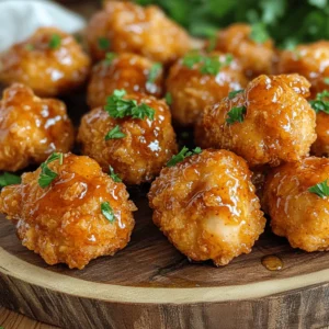 - 1 pound chicken breast, cut into bite-sized pieces - 1 cup buttermilk - 1 cup all-purpose flour - 1 teaspoon garlic powder - 1 teaspoon onion powder - 1 teaspoon smoked paprika - ½ teaspoon cayenne pepper (adjust for heat) - 1 teaspoon salt - ½ teaspoon black pepper - ½ cup hot honey (store-bought or homemade) - 2 tablespoons olive oil - Fresh parsley, chopped (for garnish) The chicken breast is the star of this dish. It gives a tender and juicy bite. Soaking it in buttermilk makes it even better. The buttermilk adds flavor and helps keep the chicken moist. Next, we use all-purpose flour to coat the chicken. This helps create a nice, crispy layer when we air fry it. The seasoning is important too. Garlic powder and onion powder bring depth. Smoked paprika adds a warm, smoky taste. If you like heat, cayenne pepper is perfect. Just adjust the amount based on your taste. For the glaze, hot honey gives a sweet and spicy kick. You can buy it or make your own. A bit of olive oil helps everything crisp up in the air fryer. Finally, fresh parsley is a great touch for color and flavor. It makes your dish look pretty and tastes fresh. Gathering these ingredients sets you up for success. Each one plays a key role in making your air fryer hot honey chicken bites delicious. To make the chicken tender, soak the bite-sized chicken pieces in buttermilk. You want to do this for at least 30 minutes. If you have time, marinate for up to 2 hours. This extra time brings out more flavor. In a separate bowl, mix the dry ingredients. Combine all-purpose flour, garlic powder, onion powder, smoked paprika, cayenne pepper, salt, and black pepper. Stir well to ensure all spices blend evenly. This step is key for flavor in each bite. After marinating, take the chicken out of the buttermilk. Let the extra buttermilk drip off. Now, dredge each piece in the flour mixture. Press lightly to coat each piece evenly. Next, preheat your air fryer to 400°F (200°C). This should take about 5 minutes. While the fryer heats up, lightly spray the basket with olive oil. Place the coated chicken bites in a single layer. Avoid overcrowding; work in batches if needed. Spray the tops of the chicken with more olive oil. Air fry them for 10-12 minutes. Flip halfway through cooking. The chicken should be golden brown and reach an internal temperature of 165°F. To get that perfect crunch, I use an olive oil spray. This helps the chicken get golden and crisp. Lightly coat the air fryer basket with it too. This keeps the chicken from sticking. When air frying, make sure to arrange the chicken bites in a single layer. Overcrowding can lead to soggy bites. Flip them halfway through cooking for even crispiness. Do you like it spicy? You can change the cayenne pepper amount. Start with a little and taste. You can always add more later. If hot honey is too much, try maple syrup. You can mix in some chili flakes for a similar kick. This way, you control the heat just how you like it. For a beautiful look, I love using fresh parsley. It adds color and a fresh taste. You can also add sliced green onions or sesame seeds for extra flair. Serve these bites with toothpicks for a fun touch. They make great appetizers for parties or game nights. Enjoy them with your favorite dipping sauce for a tasty twist. {{image_2}} You can switch out chicken for other proteins like tofu or shrimp. Tofu is a great choice for a vegetarian option. Just cut it into bite-sized pieces, similar to chicken. Shrimp cooks quickly and adds a nice seafood twist. For tofu, marinate it in buttermilk like the chicken. Cook the tofu for about 10 minutes in the air fryer. Make sure it’s golden brown. For shrimp, reduce the cooking time to just 6-8 minutes. Check that the shrimp turns pink and opaque. You can personalize your chicken bites by adding spices or marinades. Try adding smoked paprika or chili powder for a bolder flavor. If you want a kick, add a bit more cayenne pepper. You can also mix in sauces like BBQ or teriyaki for a sweet twist. Just drizzle the sauce over the chicken before cooking. This adds extra flavor and keeps the bites juicy. If you want a low-carb option, use almond flour or coconut flour instead of all-purpose flour. These flours provide a crispy coating while keeping carbs low. You can use eggs or a splash of milk as binding agents. This helps the flour stick to the protein. Both almond and coconut flour work well for a gluten-free diet. Enjoy these tasty bites without guilt. To keep your Air Fryer Hot Honey Chicken Bites fresh, store them quickly. Place the chicken bites in an airtight container. You can also use a glass dish with a lid. Make sure they cool down to room temperature first. This helps prevent sogginess. Refrigerate them within two hours of cooking. They will stay good for up to three days. When you want to enjoy your leftovers, you need to reheat them just right. The best way to keep them crispy is to use the air fryer. Preheat the air fryer to 375°F (190°C). Place the chicken bites in a single layer. Heat them for about 5-7 minutes. This method helps retain their crunchy texture. You can also use your oven if the air fryer isn’t an option. Just place them on a baking sheet and heat at 350°F (175°C) for about 10 minutes. If you want to save some chicken bites for later, freezing is a great choice. You can freeze them before or after cooking. If freezing uncooked, coat the chicken and place them on a tray. Once frozen, transfer them to a freezer bag. This way, they won’t stick together. If you freeze them after cooking, let them cool first. Store them in an airtight container or freezer bag. They are best used within three months. Marinate the chicken for at least 30 minutes. If you have time, soak it for up to 2 hours. This helps the chicken soak up the buttermilk. A longer marination time gives better flavor and tenderness. Yes, you can use alternatives like regular honey or maple syrup. You can also mix honey with hot sauce for a spicy twist. These options will give you a different but tasty result. Set your air fryer to 400°F (200°C). This high heat crisps the chicken bites perfectly. Preheating for about 5 minutes also helps them cook evenly. The chicken is done when it reaches an internal temperature of 165°F. Use a meat thermometer to check this. The bites should be golden brown and crispy on the outside. In this post, we covered the ingredients for a tasty air-fried chicken recipe. You learned about marinating chicken, preparing a flavorful coating, and making it crispy in the air fryer. I shared tips for adjusting spice levels and ensuring your dish looks great. There are even variations for different proteins and dietary needs. Experiment with the recipe and make it your own. Cooking should be fun, so enjoy every bite!