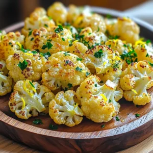 To make lemon garlic roasted cauliflower, you will need: - 1 large head of cauliflower, cut into florets - 4 cloves of garlic, minced - 1/4 cup olive oil - 1 large lemon (zested and juiced) - 1 teaspoon smoked paprika - 1/2 teaspoon red pepper flakes (optional) - Salt and pepper to taste I love to add a touch of freshness. Here are some great options: - Fresh parsley, chopped (for garnish) - Zest of 1 lemon (for finishing touch) This dish is not only tasty but also healthy. Each serving provides: - Calories: Approximately 150 - Protein: 3 grams - Carbohydrates: 10 grams - Fat: 12 grams - Fiber: 4 grams This side dish is packed with flavor and easy to make. It adds color and nutrition to your meals. Enjoy the bright taste of lemon and garlic with every bite! Start by washing your cauliflower well. Remove the leaves and cut it into florets. Make sure they are about the same size. This helps them cook evenly. Next, mince the garlic cloves finely. In a large bowl, mix olive oil, minced garlic, lemon zest, and lemon juice. Then, add smoked paprika, red pepper flakes, salt, and pepper. Stir the mix well to combine all the flavors. Preheat your oven to 425°F (220°C). Line a baking sheet with parchment paper for easy cleanup. Add the cauliflower florets to the bowl with the marinade. Toss them gently until each floret is well-coated. Spread the marinated cauliflower on the baking sheet in a single layer. This step is key to getting that nice, golden brown color. Roast the cauliflower in the oven for 25-30 minutes. Be sure to stir it halfway through. When done, the cauliflower should be tender and have a lovely golden color. Once the cauliflower is done roasting, let it cool for a couple of minutes. Transfer it to a serving platter. For a fresh touch, sprinkle chopped parsley on top. You can also add more lemon zest for extra flavor. This dish looks great and tastes even better. Serve it warm as a side dish to any meal. Select a cauliflower head that feels heavy for its size. The florets should be white and firm. Look for bright green leaves; this shows freshness. Avoid any brown spots or soft areas. A fresh cauliflower will have tight florets and no signs of wilting. For a milder taste, skip the red pepper flakes. If you love heat, add more flakes or spice. You can also try adding herbs like thyme or rosemary. Lemon zest brings brightness, while garlic adds depth. Experiment with different spices to find your perfect balance. Mix the marinade well to coat the cauliflower evenly. Toss the florets until they are fully covered. Let them sit for a few minutes to soak up the flavors. Spread the cauliflower in a single layer on the baking sheet. This helps them roast evenly and turn golden. Stir halfway through cooking to ensure even browning. {{image_2}} You can change the taste of lemon garlic roasted cauliflower easily. Try adding cheese for a creamy touch. Grated Parmesan or crumbled feta works well. Fresh herbs like thyme or rosemary can add more depth. Mix in some chopped fresh basil for a bright note. Try adding a splash of balsamic vinegar for sweetness and tang. If you have dietary restrictions, don’t worry! This recipe is vegan and gluten-free as it stands. For a nut-free option, skip any nut-based toppings. You can also swap olive oil for avocado oil if you prefer. Enjoy this dish without any fear of allergens. You can roast other veggies just as well! Broccoli, Brussels sprouts, or carrots all work nicely. Cut them into similar sizes to ensure even cooking. Toss them in the same lemon garlic marinade. Adjust the roasting time as needed. Each veggie will bring its own flavor to the dish. After enjoying your lemon garlic roasted cauliflower, store leftovers in an airtight container. Make sure it cools to room temperature first. This helps keep the flavors fresh. You can store it in the fridge for up to three days. When ready to eat, reheat the cauliflower in the oven. Preheat it to 350°F (175°C). Spread the cauliflower on a baking sheet for even heating. Bake for about 10-15 minutes. This gives you a crispy texture and warm flavor. You can also use a microwave. Heat in 30-second intervals until warm. Just be careful, as the microwave may soften the texture. You can freeze lemon garlic roasted cauliflower if you want to save it longer. First, let it cool completely. Place it in a freezer-safe bag or container. Remove as much air as possible before sealing. It can stay in the freezer for up to three months. To enjoy it later, thaw it in the fridge overnight before reheating. Yes, you can make this recipe ahead of time. Prepare the cauliflower and marinate it. Store the marinated florets in the fridge for up to two days. When you're ready to eat, just roast them. This saves time and still tastes fresh. Lemon garlic roasted cauliflower pairs well with many dishes. It works great with grilled chicken or fish. You can also serve it alongside quinoa or rice. For a fully vegetarian meal, add it to salads or grain bowls. Think about adding a zesty sauce for extra flavor. Yes, you can use different oils. Avocado oil or grapeseed oil works well too. For flavors, try adding fresh herbs like thyme or rosemary. You can also change the spice level. For a smoky flavor, use smoked paprika. For a kick, add more red pepper flakes. The cauliflower is done when it is golden brown and tender. You can test it with a fork. If it goes in easily, it's ready. Be sure to stir halfway through cooking for even roasting. Enjoy the crispy edges that add great texture! This post covered everything you need for lemon garlic roasted cauliflower. We explored the ingredients, cooking steps, and tips to enhance flavor. You learned how to customize the dish for your needs and how to store leftovers properly. In the end, this easy recipe makes a tasty side or main dish. Don’t hesitate to try different flavors or vegetables. Enjoy experimenting in your kitchen!