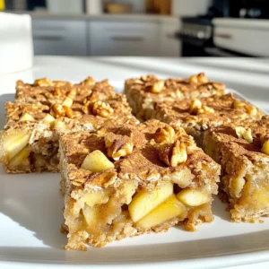 Savory Apple Cinnamon Oatmeal Bars Easy and Healthy Recipe