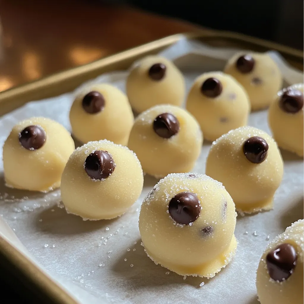- 1 cup all-purpose flour (heat-treated) - ½ cup unsalted butter, softened - ½ cup brown sugar, packed - ¼ cup granulated sugar - 2 teaspoons vanilla extract - 1 tablespoon milk (or dairy-free alternative) - ½ cup mini chocolate chips - ¼ teaspoon salt You must heat-treat the flour to keep it safe. Raw flour can hold germs. Heating it kills any harmful bacteria. This makes it safe to eat the dough. To heat-treat flour, preheat your oven to 350°F (175°C). Spread the flour on a baking sheet. Bake it for 5 to 7 minutes. Let the flour cool completely before using it. This step is key for safe and tasty cookie dough bites! Heat treating the flour First, we need to heat-treat the flour. Preheat your oven to 350°F (175°C). Spread 1 cup of all-purpose flour on a baking sheet. Bake it for 5-7 minutes. This step kills any harmful bacteria. Let the flour cool completely before using it. Mixing the butter and sugars Next, grab a large mixing bowl. Add ½ cup of softened unsalted butter, ½ cup of packed brown sugar, and ¼ cup of granulated sugar. Use a mixer to cream these ingredients together. Beat them until the mixture is light and fluffy, about 2-3 minutes. Adding flavorings Now it’s time to add some flavor! Mix in 2 teaspoons of vanilla extract and 1 tablespoon of milk. Continue to beat until everything is smooth and well blended. Incorporating dry ingredients Gradually add the heat-treated flour and ¼ teaspoon of salt to the butter mixture. Mix just until the dry ingredients are incorporated. Be careful not to overmix, or your bites may become tough. Folding in chocolate chips Then, gently fold in ½ cup of mini chocolate chips. Make sure they are evenly distributed throughout the dough. This step adds that sweet chocolatey goodness! Shaping and chilling the dough Use a tablespoon or small cookie scoop to portion out the dough. Roll each portion into a ball. Place them on a parchment-lined baking tray. To help them firm up, chill the tray in the refrigerator for about 30 minutes. Now you have delicious edible sugar cookie dough bites ready to enjoy! To get the best texture in your dough bites, do not overmix. Overmixing can make your bites tough. Mix just until you see no dry flour. This keeps the dough soft and chewy. Chilling the dough is also key. After shaping the bites, put them in the fridge for about 30 minutes. This helps them firm up. A cold dough holds its shape better when you eat it. You can make your dough bites even more fun with add-ins. Try nuts, like chopped walnuts or pecans. You can also try different chocolates, like dark or white chocolate chips. If you want to switch things up, think about flavor variations. Peanut butter or caramel can add a new twist. Just mix them in with the butter and sugars for a tasty change. {{image_2}} You can change the flavor of your cookie dough bites easily. While vanilla is classic, other extracts work great too. Try almond or coconut extract for a twist. A little goes a long way! You can also make seasonal flavors. For fall, add pumpkin spice to your dough. For winter, peppermint extract gives a fresh taste. These flavors add fun and excitement to every bite! If you need gluten-free options, substitute regular flour with a gluten-free blend. Ensure the blend has a fine texture for the best results. For those who need dairy-free treats, swap out the butter with coconut oil or a dairy-free butter blend. You can also use almond milk or oat milk in place of regular milk. These changes keep your treats tasty and safe for everyone. To keep your edible cookie dough bites fresh, place them in an airtight container. Make sure they are completely cool before you store them. This helps to lock in moisture and flavor. You can store them in the fridge for up to a week. If you want to save them for later, freezing is a great option. To freeze, arrange the cookie dough bites on a baking sheet. Make sure they do not touch. Freeze them for about an hour until firm, then transfer them to a freezer-safe bag or container. They will keep well in the freezer for about three months. In the fridge, these cookie dough bites last about one week. After that, they may start to lose taste and texture. If you notice any changes in smell or appearance, it's best to discard them. Signs of spoilage include any off smell or a dry texture. You want to enjoy these treats at their best, so always check before indulging! Yes, you can eat cookie dough. However, you need to make sure it is safe. The main concern is raw flour and eggs. In this recipe, we heat-treat the flour. This kills harmful bacteria. We also do not use eggs. This makes the dough safe to eat. Enjoy these bites without worry! You can substitute butter with several options. Here are some ideas: - Coconut oil - Vegetable shortening - Applesauce (for a lower fat option) - Nut butters (like almond or peanut butter) Each option gives a different taste and texture. Choose what you like best! To tell if the cookie dough is done, check its texture. It should be smooth and soft, but not too sticky. If you can roll it into a ball easily, it’s ready. Make sure to mix just until combined. Overmixing can make it tough. This blog post covered how to make edible cookie dough bites safely and deliciously. We discussed the key ingredients, especially the need for heat-treated flour. You learned step-by-step instructions and valuable tips for achieving the perfect texture. There are many flavor variations and customization options to explore. Lastly, we shared how to store and maintain the freshness of your treats. Now you're ready to enjoy safe, tasty cookie dough bites that you can make at home!