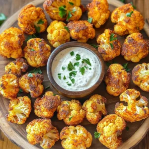 To make delicious Air Fryer Spicy Cauliflower Bites, gather these items: - 1 medium head of cauliflower, cut into bite-sized florets - 1 cup breadcrumbs (panko works well for extra crunch) - 1/2 cup all-purpose flour - 1/2 cup buttermilk (or plant-based milk for a vegan option) - 2 tablespoons hot sauce (adjust to taste) - 1 teaspoon garlic powder - 1 teaspoon onion powder - 1 teaspoon smoked paprika - 1/2 teaspoon cayenne pepper (optional for extra heat) - Salt and pepper to taste - Cooking spray You can change some ingredients based on your needs. Use gluten-free flour instead of all-purpose flour if you want a gluten-free option. Instead of buttermilk, you can use regular milk or a plant-based milk for a vegan version. If you want less heat, skip the cayenne pepper. You can also use different spices, like cumin or chili powder, to switch up the flavor. To make this recipe, you will need a few handy tools: - A sharp knife for cutting the cauliflower - A mixing bowl for the batter - A separate bowl for the breadcrumbs - An air fryer for cooking the bites - A whisk for mixing the batter - A spray bottle for cooking spray - A spatula for flipping the bites, if needed These tools make the process smooth and fun. Enjoy making your spicy cauliflower bites! Start by rinsing the cauliflower. Cut it into bite-sized florets. Pat them dry with a clean towel. This step helps the batter stick well. In a bowl, mix the all-purpose flour, buttermilk, and hot sauce. Add garlic powder, onion powder, smoked paprika, cayenne pepper, salt, and pepper. Whisk until the batter is smooth and creamy. In a separate bowl, place the breadcrumbs. You can add a pinch of salt or extra spices for flavor. This makes your breading even more tasty. Dip each cauliflower floret into the batter. Let any extra batter drip off. Coat the floret in the breadcrumbs, pressing lightly to make it stick. Repeat this for all the florets. Preheat your air fryer to 380°F (193°C) for about 5 minutes. This step ensures even cooking for a perfect outcome. Lightly spray the air fryer basket with cooking spray. Arrange the coated cauliflower bites in a single layer. If needed, cook in batches. Spray the tops with more cooking spray for extra crispiness. Air fry the cauliflower bites for 12-15 minutes. Shake the basket halfway through cooking. The bites should be golden brown and crispy when they are done. Remove the cauliflower bites and let them cool for a bit. Serve them warm with your favorite dipping sauce. Ranch or spicy mayo works great! To get your cauliflower bites nice and crispy, use panko breadcrumbs. They add great crunch. Make sure to coat every floret well with batter and breadcrumbs. Spray a little cooking spray on top before frying. This helps them become golden and crispy. You can change the heat in your bites easily. Use less hot sauce if you want them milder. For more heat, add an extra pinch of cayenne pepper. Tasting the batter before coating the cauliflower helps you find the right level for you. To make this recipe vegan, swap buttermilk for plant-based milk. Any non-dairy milk works well. The batter will still coat the cauliflower nicely. Enjoy the same great flavor while keeping it plant-based! {{image_2}} You can change the taste of your spicy cauliflower bites easily. Try adding different spices to your batter. For a tangy twist, use lemon zest or lime juice. A bit of curry powder gives a warm flavor. If you want a sweet kick, mix in some honey or maple syrup. You can also swap out the hot sauce for a different sauce, like sriracha or chipotle. If you want a different texture, try using nuts instead of breadcrumbs. Ground almonds or cashews add a nice crunch. You can also use crushed cornflakes for a fun twist. For a gluten-free option, use almond flour or gluten-free breadcrumbs. This keeps the recipe friendly for all diets. Serving your cauliflower bites can be fun! Place them on a large platter with small bowls of dips. Good choices are ranch dressing, spicy mayo, or even a yogurt dip. You can also serve them with fresh veggies for a colorful plate. For an extra touch, sprinkle chopped herbs on top before serving. This makes your dish pop with color and flavor! After you enjoy your spicy cauliflower bites, let them cool down. Place any leftovers in an airtight container. Store them in the fridge for up to three days. This keeps them fresh and tasty. Make sure to separate layers with parchment paper to avoid sticking. To reheat, use your air fryer for best results. Preheat the air fryer to 350°F (175°C). Place the cauliflower bites in the basket. Heat for about 5 to 7 minutes. This will make them crispy again. You can also use an oven. Set it to 350°F (175°C) and bake for around 10 minutes. You can freeze these bites for later! After they cool, arrange them on a baking sheet. Freeze them for about an hour. Once they are firm, transfer them to a freezer bag. They can stay in the freezer for up to three months. When you’re ready to eat, cook them straight from frozen in the air fryer. Set the temperature to 380°F (193°C) and cook for 15 to 20 minutes. Yes, you can use frozen cauliflower. Just thaw and drain it first. Pat it dry to remove any extra moisture. This helps the batter stick better. The texture may differ slightly, but it will still taste great. To reduce the spice, cut back on the hot sauce. You can also skip the cayenne pepper. Adding more breadcrumbs can help tone down the heat too. For a milder flavor, try a sweeter sauce like barbecue. I love serving these bites with ranch dressing. It cools the spice. You can also try garlic aioli, blue cheese, or a yogurt sauce for a tangy twist. A spicy mayo adds a nice kick if you want more heat. Yes, you can bake them in the oven. Preheat your oven to 425°F (220°C). Place the coated cauliflower on a baking sheet lined with parchment paper. Bake for 20-25 minutes, flipping halfway through. They will still be crispy and delicious! This blog post covered how to make tasty cauliflower bites. We explored ingredients, step-by-step prep, and useful tools. I shared tips for extra crispiness and spice adjustments. Different flavor options and serving ideas allow you to get creative. Also, I explained how to store leftovers for later. In the end, these bites make a fun snack or meal. You can enjoy them your way, whether spicy or mild. Get cooking and have fun!
