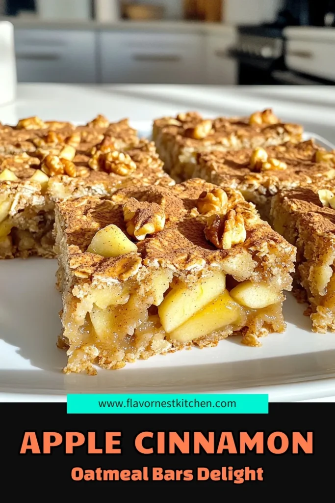 Savor the flavors of fall with these delicious Apple Cinnamon Oatmeal Bars! Perfect as a healthy snack or breakfast on the go, these bars are made with wholesome ingredients like oats, apples, and warm cinnamon. Easy to prepare, they make a delightful treat for any time of day. Click through to explore this simple recipe and enjoy a tasty way to boost your energy! #OatmealBars #HealthySnacks #FallRecipes #AppleDesserts