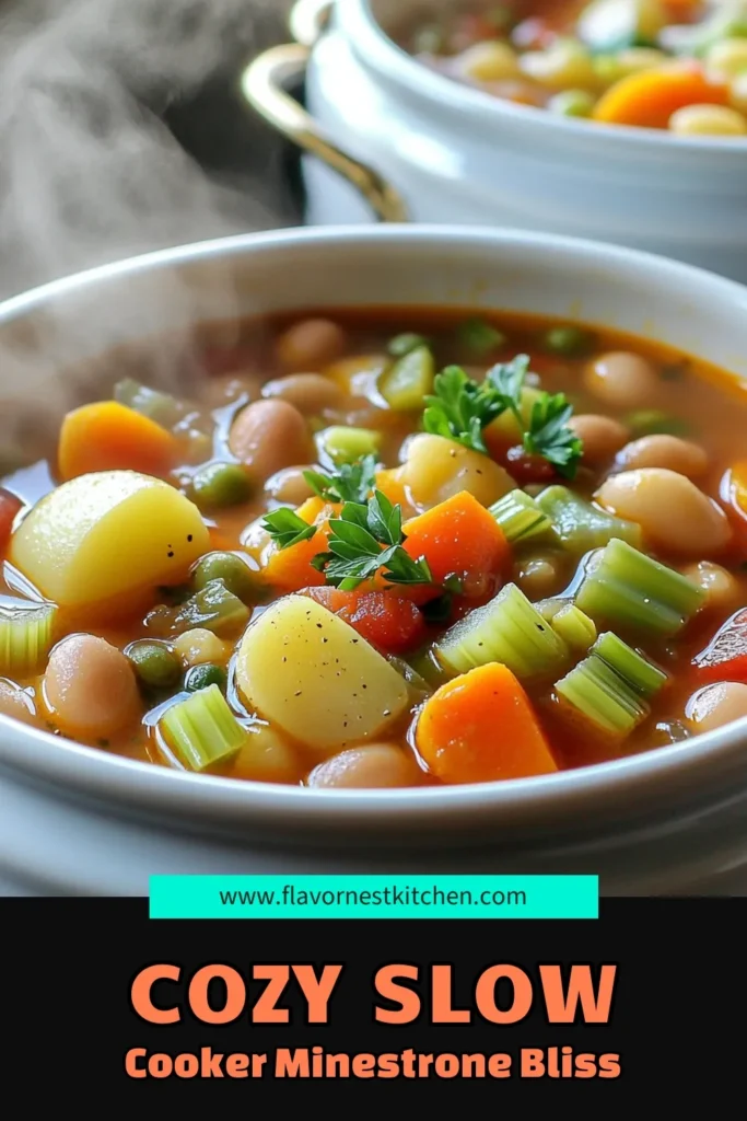 Warm up your diners with this Hearty Slow Cooker Minestrone Beans recipe! Packed with nutritious vegetables and creamy cannellini beans, this comforting dish is perfect for any meal. Just sauté, combine, and let your slow cooker do the magic. Enjoy a bowl of goodness that’s as easy to make as it is delicious. Click to explore this simple recipe and bring warmth to your table today! #SlowCookerRecipes #Minestrone #HealthyEating #ComfortFood