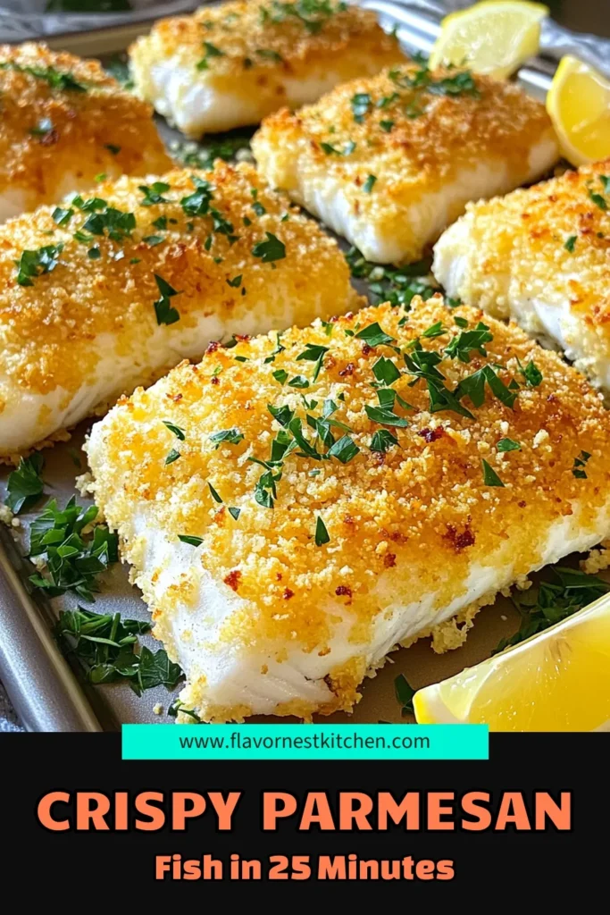 Enjoy a delicious and easy Sheet Pan Parmesan Crusted Fish recipe that will impress your family and friends! This quick dish features flaky fish coated in a flavorful Parmesan and panko crust, perfect for any night of the week. Discover step-by-step instructions and serving tips that make this meal a showstopper. Click through to explore the full recipe and elevate your dinner game! #SheetPanRecipes #HealthyEating #EasyDinner #FishRecipes