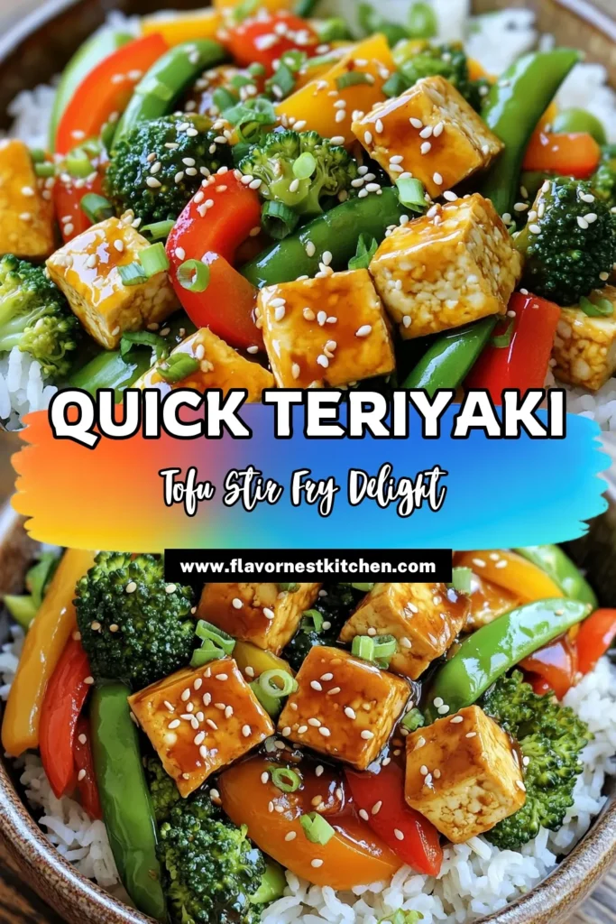Elevate your dinner game with this delicious Teriyaki Tofu Stir Fry! Packed with vibrant veggies and a tasty homemade teriyaki sauce, this simple recipe is perfect for busy weeknights. In just 25 minutes, you can whip up a satisfying meal that’s healthy and flavorful. Click through to explore the full recipe and make dinnertime exciting again! #TeriyakiTofu #TofuRecipes #HealthyEating #VeggieStirFry