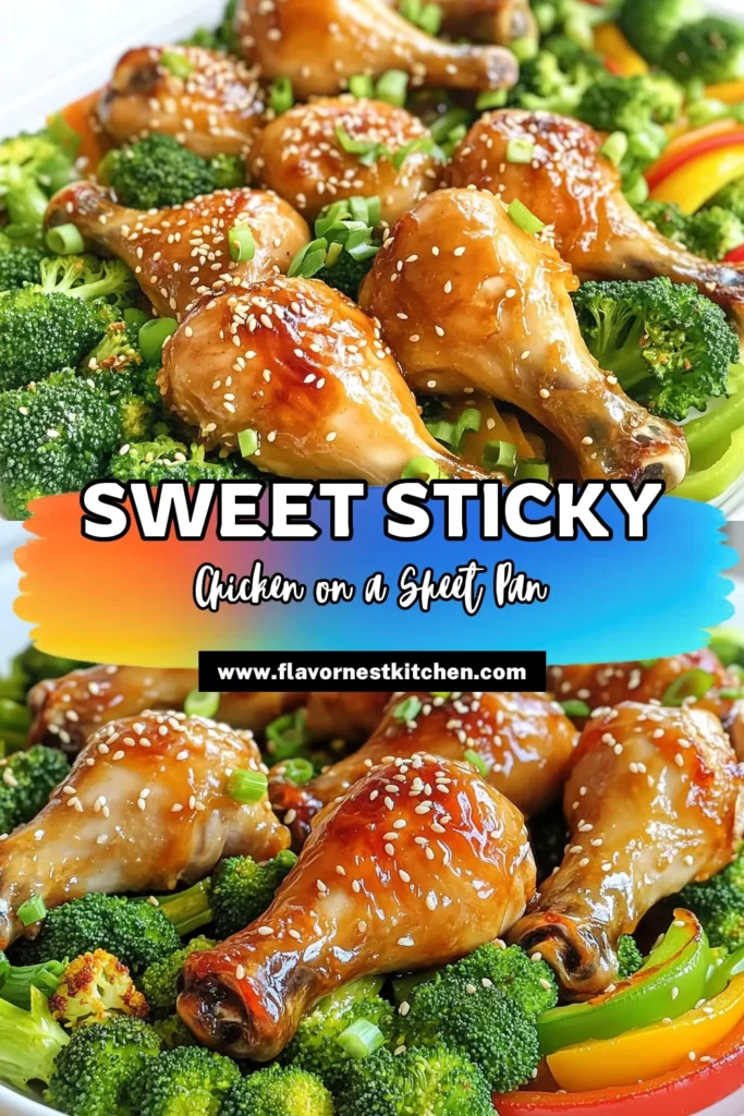 Delight your taste buds with this irresistible Sheet-Pan Honey Garlic Chicken Drumsticks recipe! It features juicy chicken marinated in a sweet and savory sauce, paired with vibrant veggies for a complete meal. Perfect for busy weeknights, you can have dinner on the table in just 50 minutes. Click through for the full recipe and bring this delicious dish to your kitchen tonight! #SheetPanRecipes #HoneyGarlicChicken #EasyMeals #DinnerInspo