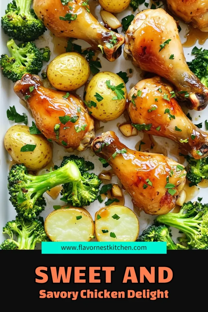 Discover the mouthwatering recipe for Maple Dijon Chicken Drumsticks Sheet-Pan that will elevate your weeknight dinners! This easy recipe combines sweet maple syrup and tangy Dijon mustard for a flavorful chicken dish, roasted to perfection with baby potatoes and broccoli. Perfect for busy evenings, it takes just 50 minutes from prep to plate! Click through for the full recipe and delight your family tonight. #SheetPanRecipe #ChickenDrumsticks #MapleDijon #EasyDinnerIdeas