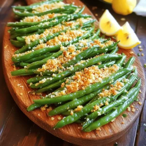 - 1 pound fresh green beans, trimmed Fresh green beans are the star of this dish. I always choose vibrant, crisp beans. Trim the ends to make them ready for coating. - 1 cup grated Parmesan cheese - 1/2 cup breadcrumbs (panko preferred) Parmesan cheese adds a nice salty flavor. I like panko breadcrumbs because they give great crunch. Mixing these two ingredients creates a tasty coating for the beans. - 2 tablespoons olive oil - 1 teaspoon garlic powder - 1 teaspoon onion powder - Salt and pepper to taste - Fresh lemon wedges for serving (optional) Olive oil helps the coating stick well. Garlic and onion powder add layers of flavor. Use salt and pepper to taste, enhancing the dish. Lemon wedges are a fun way to brighten the dish when serving. First, set your air fryer to 400°F (200°C). Preheat it for about 5 minutes. This step helps the green beans cook evenly and become crispy. In a large bowl, mix these ingredients: - 1 cup grated Parmesan cheese - 1/2 cup breadcrumbs (panko is best) - 1 teaspoon garlic powder - 1 teaspoon onion powder - Salt and pepper to taste Stir well until everything is combined. You want a nice, even mix that will stick to the beans. Take 1 pound of fresh green beans and trim the ends. Add them to the bowl with the oil. Drizzle 2 tablespoons of olive oil over the beans. Toss them well to coat every bean in oil. Now, gradually add the Parmesan mix to the bowl. Keep tossing until every green bean is covered in the coating. This makes them tasty and crunchy. Place the coated green beans in the air fryer basket. Make sure they are in a single layer. If you have a lot, cook them in batches. Air fry them for about 10-12 minutes. Shake the basket halfway through. This helps them cook evenly and get crispy. After cooking, carefully take the green beans out. Let them cool for a minute. Serve them hot on a platter. For a zesty touch, add fresh lemon wedges on the side. This adds a bright flavor that pairs well with the savory beans. To get your green beans super crispy, focus on the coating. Use fresh green beans, not frozen ones. The moisture in frozen beans can make them soggy. When you coat them, make sure they are dry first. Toss them in olive oil before adding the cheese and breadcrumb mix. This helps the coating stick. Air frying at 400°F (200°C) is key. It ensures they cook fast and get that golden crunch. Air fryers work best when air can circulate freely. If you overcrowd the basket, the green beans will steam instead of crisp. Cook in batches if needed. This way, each bean gets enough space to get crispy. Shake the basket halfway through to ensure even cooking. It can help all sides get that nice crunch. For the best flavor and texture, mix your dry ingredients well. Combine the Parmesan, breadcrumbs, garlic powder, onion powder, salt, and pepper in a bowl. Then, coat the green beans in olive oil first. This helps the dry mix stick better. Make sure every bean gets coated evenly. This gives you that delicious crunch in every bite. Serve with fresh lemon wedges for a burst of flavor! {{image_2}} You can change the flavor of your crispy green beans by adding spices. Try a pinch of cayenne for heat. Paprika gives a nice smoky taste. If you love herbs, add dried oregano or thyme. These spices can make your green beans pop with flavor. While Parmesan cheese is classic, other cheeses work well too. Try using Pecorino Romano for a saltier kick. Grated cheddar adds a rich, creamy taste. Even mozzarella can make your beans cheesy and gooey. Mix and match to find your favorite! You can also mix green beans with other veggies. Carrots and zucchini can add color and crunch. Just cut them into similar sizes for even cooking. Toss them in the same coating and air fry together. This way, you get a tasty veggie medley! After you make crispy Parmesan green beans, let them cool first. Place any leftovers in an airtight container. You can keep them in the fridge for up to three days. Make sure the container is sealed well to keep them fresh. To reheat, use the air fryer again. Preheat it to 375°F (190°C). Place the green beans in the basket without overcrowding. Heat for about 5 minutes. This method keeps them crispy, just like fresh from the fryer. Avoid using the microwave, as it can make them soggy. If you want to save some for later, freezing works well too. First, cook the green beans as directed. Let them cool completely before freezing. Place them in a freezer-safe bag or container. They can last up to three months in the freezer. When ready to enjoy, just reheat as mentioned above for a quick snack. Yes, you can use frozen green beans. Just thaw them first. Pat them dry with a paper towel. This helps remove extra moisture and keeps them crispy. To enhance crispiness, coat green beans evenly with oil. Use panko breadcrumbs instead of regular ones. Air fry them in a single layer. Shake the basket halfway through cooking for even results. These green beans pair well with grilled chicken or fish. They also complement pasta dishes nicely. You can serve them as a side with a fresh salad, too. Absolutely! Preheat your oven to 425°F (220°C). Spread the coated green beans on a baking sheet. Bake for 15-20 minutes, flipping halfway, until they turn golden brown and crispy. Leftovers keep well for 3-4 days in the fridge. Store them in an airtight container. Reheat in the air fryer to regain their crispiness. We explored how to make crispy Parmesan green beans using simple ingredients and easy steps. You learned how to preheat the air fryer, prepare the coating, and achieve maximum crispiness. Don't forget to store leftovers properly and reheat them for that perfect crunch. Try adding spices or different cheeses to mix things up. With these tips, your green beans will impress anyone at the table. Enjoy experimenting with this versatile dish!
