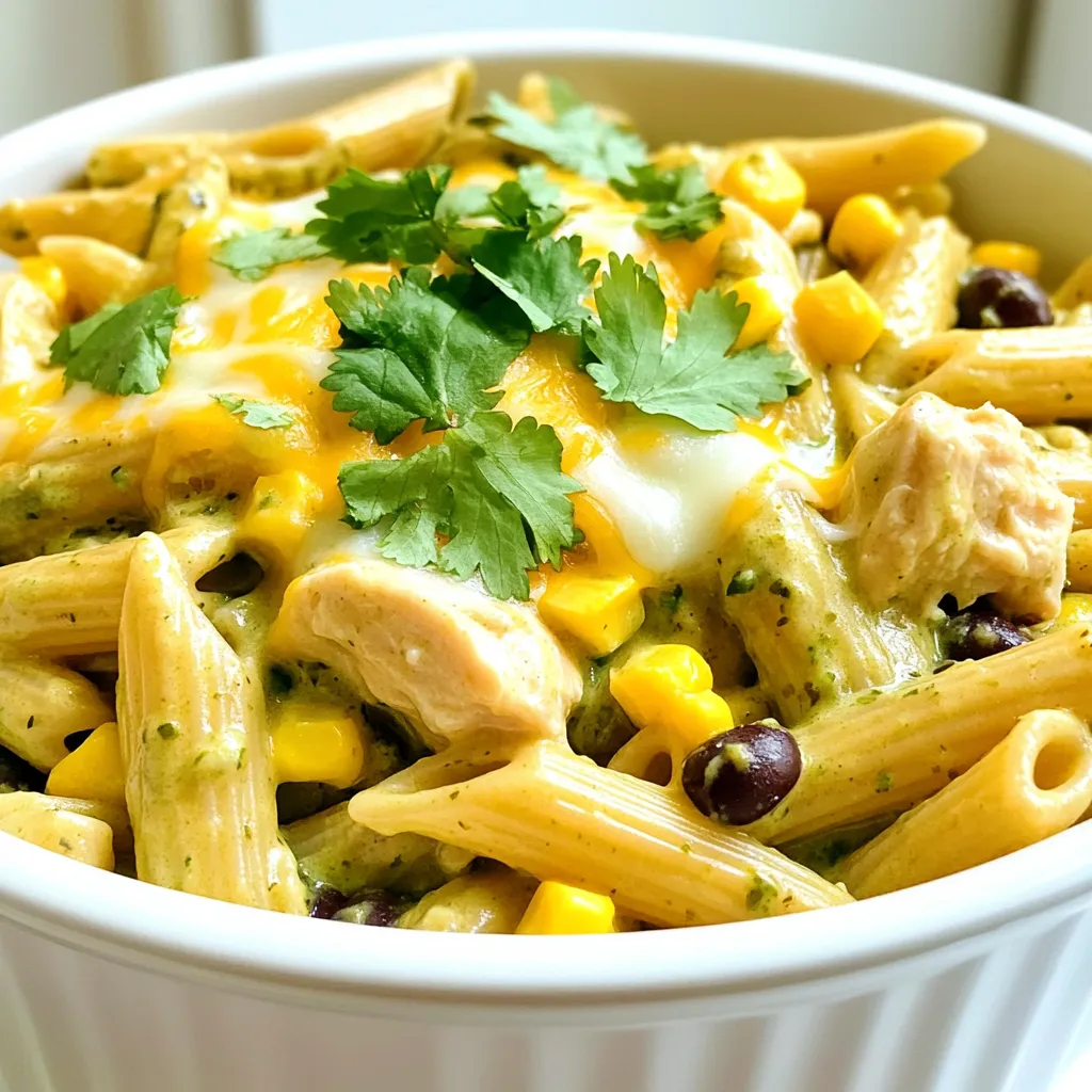 One-Pot Creamy Salsa Verde Chicken Pasta Delight