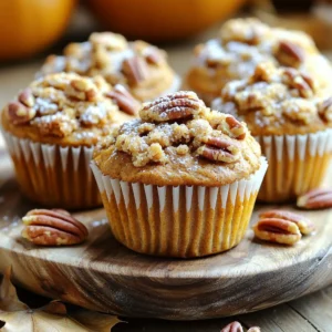 - 1 cup canned pumpkin puree - 1/2 cup brown sugar, packed - 1/4 cup granulated sugar - 2 large eggs - 1/2 cup vegetable oil These main ingredients bring rich flavor and moisture to the muffins. The canned pumpkin puree offers a sweet and earthy base. Brown sugar adds depth, while granulated sugar balances the taste. Eggs help bind the mix and provide structure. Vegetable oil keeps the muffins soft and fluffy. - 1 1/2 cups all-purpose flour - 1 teaspoon baking powder - 1/2 teaspoon baking soda - 1/2 teaspoon ground cinnamon - 1/4 teaspoon nutmeg - 1/4 teaspoon salt The dry ingredients create the perfect muffin texture. All-purpose flour gives stability. Baking powder and baking soda help the muffins rise. Ground cinnamon and nutmeg add warm spices that enhance the pumpkin's flavor. Salt rounds out the taste, making it complex and delightful. - 1 cup chopped pecans, toasted - 1/2 cup streusel topping Toppings add crunch and flavor. Chopped pecans bring a nutty taste that pairs well with pumpkin. Toasting them enhances their flavor. The streusel topping adds a sweet, crumbly layer that contrasts with the soft muffin. This mix of textures makes every bite a treat. 1. Preheat your oven to 350°F (175°C). This helps muffins bake evenly. 2. Line a muffin tin with paper liners. You can also grease it with non-stick spray. 3. In a small bowl, prepare the streusel topping. Combine 1/2 cup flour, 1/3 cup brown sugar, chopped pecans, and 1/2 teaspoon cinnamon. 4. Add 3 tablespoons of cold, cubed butter. Mix until it looks crumbly. Set this aside for later. 1. In a large bowl, mix 1 cup of pumpkin puree with 1/2 cup brown sugar and 1/4 cup granulated sugar. 2. Crack in 2 large eggs and add 1/2 cup vegetable oil. 3. Pour in 1 teaspoon vanilla extract. Whisk everything until smooth. 1. In another bowl, sift together 1 1/2 cups all-purpose flour, 1 teaspoon baking powder, 1/2 teaspoon baking soda, 1/2 teaspoon ground cinnamon, 1/4 teaspoon nutmeg, and 1/4 teaspoon salt. 2. Fold this dry mix into the wet mixture gently. It’s okay if there are a few lumps. 3. Carefully fold in 1 cup of toasted pecans. 1. Use a spoon to divide the batter evenly into the muffin cups. Fill each about 2/3 full. 2. Evenly sprinkle the prepared streusel topping over each muffin. 1. Place the muffin tin in the preheated oven. Bake for 18-22 minutes. 2. To check if they are done, insert a toothpick into the center. If it comes out clean, they are ready. 3. Let the muffins cool in the pan for about 5 minutes, then move them to a wire rack to cool completely. - Know your oven for accurate baking time. Ovens can vary, so check early. I find that my oven often bakes faster than the time listed. - How to check for doneness? Insert a toothpick into the center. If it comes out clean, your muffins are ready. - Preventing overmixing is key. Mix until just combined. A few lumps are okay; this helps keep muffins fluffy. - Ensuring moist muffins comes from using enough pumpkin puree and not overbaking. The pumpkin adds moisture, so embrace it! - For presentation, serve these muffins warm on a rustic wooden platter. Add whole pecans and a sprinkle of powdered sugar to impress! - Pair your muffins with hot coffee or spiced tea. The flavors blend perfectly and enhance the cozy vibe. {{image_2}} To make gluten-free pumpkin pecan coffee cake muffins, you can use a gluten-free flour blend. Brands like Bob's Red Mill or King Arthur offer great options. Look for blends that include xanthan gum, which helps with texture. You can also mix almond flour and coconut flour for a nutty taste. Just remember, the ratio may vary, so follow the package instructions for best results. If you want vegan muffins, replace eggs with flaxseed meal or applesauce. Use 1 tablespoon of flaxseed meal mixed with 2.5 tablespoons of water for each egg. For dairy, swap vegetable oil with coconut oil or any plant-based oil. Use a non-dairy milk option like almond or oat milk instead of regular milk. These swaps keep the muffins moist and delicious. Add dried fruits like cranberries or raisins for extra sweetness. Chopped apples or pears can also bring a nice texture. If you're feeling adventurous, try adding spices like ginger or cloves. A pinch of cardamom can also enhance the pumpkin flavor. Mixing and matching these ingredients can turn your muffins into a new treat each time! To keep your pumpkin pecan coffee cake muffins fresh, place them in an airtight container. This helps lock in moisture and flavor. You can store them at room temperature for up to three days. If you want to keep them longer, put them in the fridge. They will last about a week this way. Just make sure to let them cool completely before sealing them up. If you want to enjoy these muffins later, freezing is a great option. Start by letting the muffins cool fully. Wrap each muffin in plastic wrap. Then, place them in a freezer-safe bag or container. This keeps them fresh for up to three months. When you’re ready to indulge, simply thaw them at room temperature or heat them in the microwave. To warm up your muffins, preheat your oven to 350°F (175°C). Place the muffins on a baking sheet and cover them with foil. Heat them for about 10-15 minutes. This method keeps them moist and tasty. You can also use the microwave for a quick fix. Heat each muffin for about 15-20 seconds. Enjoy your warm, delicious treat! Yes, you can use fresh pumpkin. Start with a small pumpkin. Cut it in half and remove the seeds. Roast the halves cut-side down until soft. This takes about 45 minutes at 350°F (175°C). Once cool, scoop out the flesh and mash it. You need 1 cup of fresh puree for this recipe. This will give a fresh flavor and nice texture. To check if the muffins are done, insert a toothpick into the center. If it comes out clean or with a few crumbs, they are done. If the toothpick has wet batter, bake for a few more minutes. The muffins should also look golden brown on top. Trust your eyes and the toothpick! Yes, you can make the batter ahead of time. Store it in the fridge for up to 24 hours. Cover the bowl tightly with plastic wrap. When ready to bake, let it sit for a few minutes at room temperature. Stir gently before filling the muffin cups. This helps keep them fluffy and moist! You learned about making the best pumpkin muffins. We covered key ingredients and simple steps. Each tip helps you bake perfect, moist muffins every time. Use variations to mix things up or adapt to your needs. Store your treats well for fresh enjoyment later. Follow these ideas to impress at your next gathering. Enjoy your baking adventure and share your delicious muffins with others!