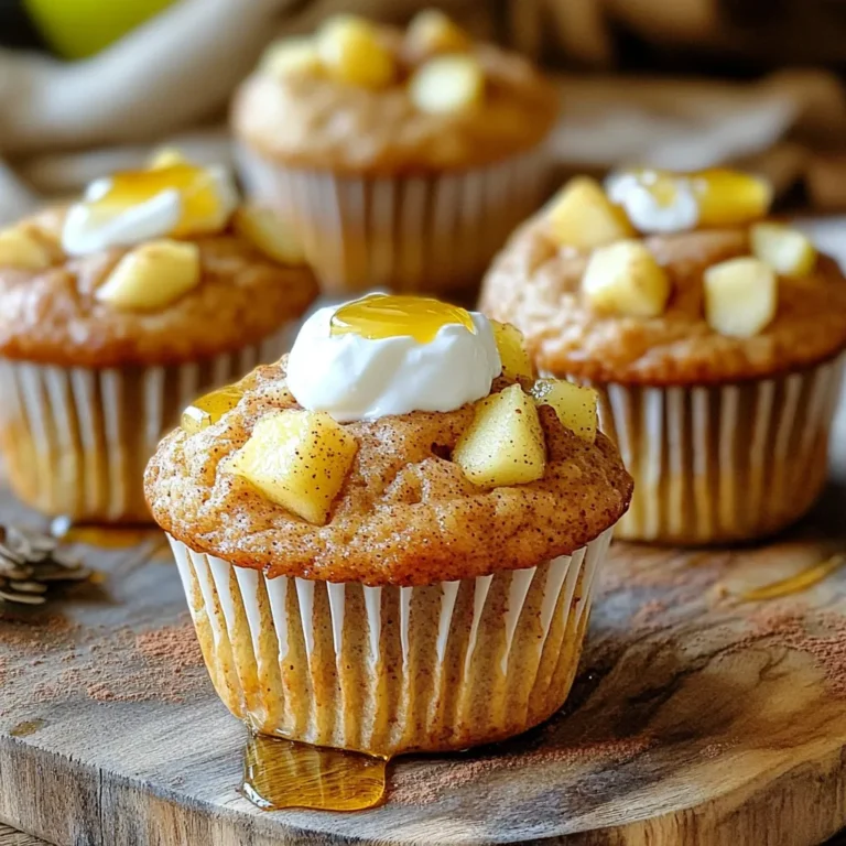 - 1 cup whole wheat flour - 1 cup rolled oats - 1/2 cup protein powder (vanilla flavor recommended) - 2 teaspoons baking powder - 1 teaspoon baking soda - 1 tablespoon cinnamon - 1/4 teaspoon salt - 2 medium apples, peeled and diced - 1/2 cup unsweetened applesauce - 1/3 cup honey or maple syrup - 1/4 cup almond milk (or any non-dairy milk) - 2 large eggs - 1 teaspoon vanilla extract - Optional: 1/4 cup chopped walnuts or pecans You can swap whole wheat flour for almond flour. Almond flour gives a nice nutty taste. If you want gluten-free muffins, use gluten-free oats. Instead of honey, try agave syrup for a vegan option. You can also replace almond milk with coconut milk. This adds a rich flavor. For extra crunch, add sunflower seeds instead of nuts. Each muffin has about 150 calories. They pack 6 grams of protein, thanks to the protein powder. You also get 3 grams of fiber from the oats and apples. The muffins are low in sugar, having only 5 grams from honey or maple syrup. They are a great snack. Enjoy them without guilt! First, gather all your ingredients. You need: - 1 cup whole wheat flour - 1 cup rolled oats - 1/2 cup protein powder (vanilla flavor is best) - 2 teaspoons baking powder - 1 teaspoon baking soda - 1 tablespoon cinnamon - 1/4 teaspoon salt - 2 medium apples, peeled and diced - 1/2 cup unsweetened applesauce - 1/3 cup honey or maple syrup - 1/4 cup almond milk - 2 large eggs - 1 teaspoon vanilla extract - Optional: 1/4 cup chopped walnuts or pecans Preheat your oven to 350°F (175°C). Line a muffin tin with paper liners or grease it. This step makes cleanup easy and keeps the muffins from sticking. In a large bowl, mix the dry ingredients. Combine the whole wheat flour, rolled oats, protein powder, baking powder, baking soda, cinnamon, and salt. Use a whisk to blend these ingredients well. In a separate bowl, mix the wet ingredients. Stir together the applesauce, honey or maple syrup, almond milk, eggs, and vanilla extract. Make sure the mixture is smooth. Now, pour the wet mixture into the dry ingredients. Add the diced apples and nuts, if you're using them. Gently fold everything together. Be careful not to over-mix; it's okay if there are a few lumps. Spoon the batter into the muffin cups. Fill each cup about three-quarters full. This allows room for the muffins to rise. Place the muffin tin in the oven. Bake for 18-20 minutes. To check if they are done, insert a toothpick into the center. If it comes out clean, they are ready. After baking, let the muffins cool in the tin for 5 minutes. Then transfer them to a wire rack to cool completely. Enjoy these warm, perhaps with a drizzle of honey or a dollop of Greek yogurt! To get the best texture in your muffins, mix wet and dry ingredients gently. Over-mixing can lead to tough muffins. Aim for a batter with a few lumps. This keeps your muffins light and fluffy. Adding apples adds moisture too. Choose firm apples for a nice bite. Store your muffins in an airtight container. This keeps them soft and fresh. If you plan to eat them later, place a piece of bread in the container. The bread will help keep the muffins moist. You can also wrap them in plastic wrap for extra protection. To boost the flavor, try adding spices like nutmeg or ginger. You can also mix in vanilla extract for depth. If you love nuts, chop some walnuts or pecans. These add crunch and richness to your muffins. A drizzle of honey on top adds a sweet finish too! {{image_2}} You can make these muffins gluten-free. Use gluten-free flour instead of whole wheat flour. Make sure the oats are certified gluten-free. This swap keeps the muffins tasty and safe for those with gluten issues. You can mix in other fruits for fun! Try bananas, blueberries, or peaches. Just chop them up and add them to the batter. Each fruit adds its own touch of flavor. This keeps your muffins fresh and exciting every time you bake. If you want to change the sweetener, that's easy! You can use agave syrup or coconut sugar. Both work well with the other flavors. Keep in mind that they may change the taste a bit, but in a good way! Adjust the amount to fit your taste. To keep your apple cinnamon protein muffins fresh, store them in an airtight container. Place them at room temperature if you plan to eat them within a few days. If you want them to last longer, store them in the fridge. This will help keep them moist and tasty. Just remember to let them cool completely before storing. Freezing muffins is a great way to save them for later. To do this, let the muffins cool all the way. Then, wrap each muffin in plastic wrap. After that, place them in a freezer bag or container. Make sure to squeeze out the air to prevent freezer burn. These muffins can stay fresh for up to three months in the freezer. When you are ready to enjoy your muffins, you can reheat them easily. If they are frozen, take them out and let them thaw at room temperature for a few hours. You can also heat them in the microwave for about 20 to 30 seconds. If you want a crispier texture, pop them in the oven at 350°F (175°C) for 10 minutes. This will bring back their fresh-baked taste! Yes, you can use other flours. Almond flour or oat flour works well. If you want a gluten-free option, try a gluten-free blend. These options may change the texture. The muffins might turn out a bit denser. You can check the muffins by using a toothpick. Insert it into the center of a muffin. If it comes out clean, they are done. Another way is to look for a golden color on top. The muffins should spring back when touched lightly. If you need to skip protein powder, here are some choices: - Ground flaxseed - Chia seeds - Extra oats (increase by 1/2 cup) These options still add nutrition but may change the taste and texture. You now know how to make great muffins with easy steps. We covered ingredients, substitutions, and nutritional info. You learned how to prep and bake your muffins perfectly. We shared tips for texture and flavor, plus storage advice. You can try fun variations like gluten-free options and adding fruits. Remember, baking is an art, and practice makes perfect. Trust your taste buds as you experiment. Enjoy the joy of creating delicious muffins tailored to your needs. Happy baking!