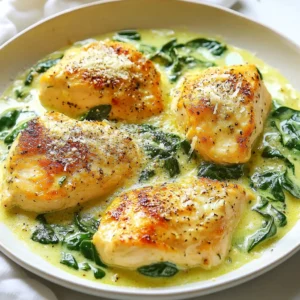 - 2 boneless, skinless chicken breasts - 2 cups fresh spinach leaves, washed and dried - 1 cup heavy cream - 1 cup chicken broth The main ingredients come together to create a rich and filling dish. The chicken breasts are the star of the show. They provide protein and a nice texture. Fresh spinach adds a lovely color and a boost of nutrients. Heavy cream and chicken broth create a smooth and creamy sauce that ties everything together. - 3 cloves garlic, minced - 1 small onion, finely chopped - 1/2 cup grated Parmesan cheese - 2 tablespoons olive oil - 1 tablespoon lemon juice - 1 teaspoon Italian seasoning - Salt and pepper to taste The seasonings elevate the dish's flavor. Garlic and onion add depth and aroma. Parmesan cheese gives a salty, nutty taste that blends beautifully with the cream. Olive oil helps cook the chicken and add richness. Lemon juice brightens the sauce and cuts through the creaminess. Italian seasoning provides a warm, herbal note that makes this dish feel comforting. Each ingredient plays a vital role in creating a balanced and delicious meal. {{ingredient_image_1}} Seasoning Techniques Start by seasoning the chicken breasts. Use salt, pepper, and Italian seasoning. Make sure to coat both sides well. This step adds flavor and depth to your dish. Cooking Chicken to Perfection Heat olive oil in a large skillet over medium heat. Once it's hot, add the chicken breasts. Cook them for 6-7 minutes on each side. Look for a golden brown color and ensure they are cooked through. After cooking, remove the chicken and set it aside. Sautéing Aromatics In the same skillet, add the chopped onion and minced garlic. Sauté them for about 3-4 minutes. You want the onion to become soft and see-through. This will build a great base for your sauce. Combining Ingredients for the Sauce Pour in the chicken broth. Use a spatula to scrape up any brown bits. This adds flavor! Let the broth simmer for about 3 minutes. Next, stir in the heavy cream and bring it to a gentle simmer. Add the grated Parmesan cheese and lemon juice. Mix until the cheese melts and everything combines well. Wilting the Spinach Now it’s time to add the fresh spinach leaves to your creamy sauce. Stir them in and let them wilt for about 2 minutes. They should become tender but still bright green. Final Steps Before Serving Return the cooked chicken to the skillet. Spoon the creamy spinach sauce over the chicken. Heat everything through for an additional 2-3 minutes. Your dish is now ready to serve! Enjoy this warm, rich meal. - Ensuring the Chicken Stays Moist To keep the chicken juicy, do not overcook it. Cook it for 6-7 minutes per side. Use a meat thermometer to check for doneness. The chicken should reach 165°F. Resting the chicken for a few minutes before slicing helps keep moisture inside. - Perfecting Cream Consistency To make the cream sauce thick and smooth, stir the heavy cream gently. Avoid boiling the sauce too hard; this can cause it to split. If the sauce is too thick, add a bit of chicken broth. For a richer flavor, use more Parmesan cheese. - Garnishing Ideas For a beautiful touch, sprinkle extra Parmesan cheese on top before serving. Add a slice of lemon or a sprig of fresh parsley for color. You can also drizzle a bit of olive oil for shine. - Serving Suggestions Plate the chicken on a bed of creamy spinach sauce. Serve it with crusty bread or over pasta for a filling meal. You can also pair it with a side salad to balance the richness. Pro Tips Perfectly Cooked Chicken: Use a meat thermometer to ensure your chicken reaches an internal temperature of 165°F (75°C) for optimal juiciness. Customize the Greens: Experiment with different leafy greens such as kale or Swiss chard for a unique twist on flavor and nutrition. Make it Lighter: Substitute half-and-half or a plant-based cream alternative if you want a lighter version of the dish without sacrificing creaminess. Add Extra Flavor: Incorporate sun-dried tomatoes or olives into the creamy sauce for an added layer of flavor that complements the spinach beautifully. {{image_2}} Using Different Proteins You can use other proteins for this dish. Try using turkey or shrimp. Both options work well and add a twist. You can even use tofu for a vegetarian choice. It absorbs flavors nicely and complements the creamy sauce. Alternative Cream Options Heavy cream gives the dish a rich flavor, but you have options. You can swap it with half-and-half for a lighter taste. Coconut milk is another option for a unique flavor. It adds a hint of sweetness and works great with the spices. Pairing with Sides Creamy Chicken Florentine is best with sides that balance its richness. Serve it with rice or mashed potatoes. A fresh salad also pairs well, adding crunch and brightness. Garlic bread is a great choice too, perfect for soaking up the sauce. Serving as a Pasta Dish You can turn this dish into a pasta delight. Simply serve the creamy chicken and spinach over cooked pasta. Fettuccine or penne works best, as they hold the sauce well. This creates a filling meal that everyone will love. Best Methods for Reheating You can reheat Creamy Chicken Florentine in a skillet or microwave. If using a skillet, heat it on low. Add a splash of chicken broth or cream to keep it moist. Stir gently until it’s hot. In a microwave, place the dish in a safe bowl. Cover it and heat in 30-second bursts. Stir in between until warm. Maintaining Flavor and Texture To keep the flavor and texture, avoid high heat. High heat can dry out the chicken and make the sauce grainy. Adding a little liquid when reheating helps keep the cream smooth. How to Freeze Creamy Chicken Florentine To freeze, let the dish cool completely. Place it in an airtight container or freezer bag. Make sure to remove as much air as possible. Label the bag with the date. It can last for up to three months in the freezer. Thawing and Reheating Tips Thaw Creamy Chicken Florentine in the fridge overnight. This keeps the chicken safe and helps it thaw evenly. When ready to heat, follow the same reheating tips. Adding a little broth or cream will help bring back its creamy texture. Enjoy your meal just like fresh! Creamy Chicken Florentine is a rich dish made with chicken and spinach. The tender chicken cooks in a creamy sauce made from heavy cream, chicken broth, and Parmesan cheese. Fresh spinach adds bright color and nutrients. This dish is not only hearty but also full of flavor. It's perfect for a cozy dinner at home. You can add more flavor in several ways. Here are some ideas: - Add more spices: Try using red pepper flakes for heat or smoked paprika for depth. - Use fresh herbs: Basil, thyme, or parsley can brighten the dish. - Incorporate sun-dried tomatoes: They add a tangy taste and extra color. - Mix in different cheeses: Goat cheese or feta can add creaminess and zest. These tweaks can make your dish unique and exciting. Yes, you can make this dish ahead. Here are some tips: - Cook the chicken and sauce: Prepare everything as per the recipe, but don’t add the spinach yet. - Store in the fridge: Keep the chicken and sauce in an airtight container for up to 2 days. - Reheat before serving: When ready, heat the dish on low and stir in fresh spinach until it wilts. This way, you can enjoy a delicious meal without stress on busy days. Creamy Chicken Florentine combines tender chicken, fresh spinach, and a rich sauce. We discussed key ingredients, cooking steps, and tasty variations. You can switch proteins and cream types for a new twist. Remember to follow the reheating tips to keep flavors intact. This dish not only delights your taste buds but also impresses at dinner. Enjoy making it your own, and don’t hesitate to experiment. Your culinary journey with Creamy Chicken Florentine can be both fun and rewarding.
