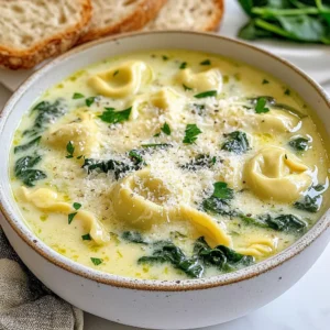 - 1 tablespoon olive oil - 1 medium onion, diced - 2 cloves garlic, minced - 4 cups vegetable broth - 1 cup heavy cream - 1 package (9 oz) cheese tortellini, fresh or frozen - 3 cups fresh spinach, roughly chopped - 1 teaspoon dried Italian herbs (basil, oregano, thyme blend) - 1/2 teaspoon red pepper flakes (optional for heat) - Salt and pepper to taste - Grated Parmesan cheese for serving - Fresh parsley, chopped for garnish If you want a lighter soup, you can replace the heavy cream with half-and-half or coconut milk. For a gluten-free option, use gluten-free tortellini. You can also swap spinach for kale or Swiss chard if you prefer. If you don't have red pepper flakes, try a dash of hot sauce instead. This soup serves about four people. Each serving has around 450 calories. It has 25 grams of fat, 30 grams of carbs, and 12 grams of protein. The soup is rich in vitamins A and C from the spinach. This dish is hearty and satisfying, perfect for a chilly day. {{ingredient_image_1}} To make life easier, gather all your ingredients first. Chop the onion and garlic ahead of time. This way, you can focus on cooking. If you want a bit of heat, keep red pepper flakes close by. You can adjust the amount based on your taste. Also, if you have fresh herbs, feel free to use them instead of dried ones. It adds a nice touch. 1. Heat 1 tablespoon of olive oil in a large pot over medium heat. 2. Add the diced onion and sauté for 3-4 minutes. You want it translucent and soft. 3. Next, stir in 2 minced garlic cloves. Cook for about 1 minute until you smell the garlic's aroma. 4. Pour in 4 cups of vegetable broth. Bring it to a simmer. 5. Add 1 cup of heavy cream and stir well. This makes the soup creamy and rich. 6. Gently add a package of cheese tortellini (9 oz). If fresh, cook for about 3-5 minutes. If frozen, it will take 7-9 minutes. 7. Once the tortellini is cooked, add 3 cups of roughly chopped spinach. Stir for about 2 minutes until it wilts down. 8. Season the soup using 1 teaspoon of dried Italian herbs. Add red pepper flakes if you want some heat. Don’t forget salt and pepper to taste. 9. Remove the pot from the heat. Let it sit for a few minutes. This helps it thicken. Getting the timing right is key. Fresh tortellini cooks quickly, so watch it closely. Frozen tortellini takes a bit longer, but it’s just as tasty. Always check the package instructions for exact cooking times. This helps you avoid mushy noodles. Aim for al dente, where the tortellini is tender but still has a slight bite. To boost the taste of your creamy spinach tortellini soup, think layers. Start by sautéing the onion and garlic until they are soft and sweet. This step builds a great base. Add a splash of lemon juice or zest for brightness. It cuts through the creaminess and adds zing. You can also try using vegetable broth with herbs for more depth. Lastly, finish your soup with a sprinkle of fresh parsley. It adds color and a fresh taste. One common mistake is overcooking the tortellini. Follow the package instructions closely. If you cook them too long, they can become mushy. Another mistake is not seasoning enough. Taste your soup before serving. Adjust the salt and pepper to your liking. Lastly, don’t skip the resting time after cooking. Letting the soup sit for a few minutes helps it thicken and blend flavors. This soup pairs well with crusty bread. A slice of sourdough or baguette is perfect for dipping. You might also consider a light salad. A simple green salad with a vinaigrette complements the creaminess well. For drink pairings, consider a crisp white wine like Pinot Grigio. It balances the richness of the soup beautifully. Pro Tips Use Fresh Ingredients: Opt for fresh spinach and high-quality cheese tortellini for a more vibrant flavor and texture in your soup. Adjust the Creaminess: If you prefer a lighter soup, you can reduce the amount of heavy cream or substitute it with half-and-half or coconut cream. Herb Variations: Experiment with fresh herbs like basil or thyme instead of dried ones for a fresher taste. Garnish for Flavor: Don't skip the grated Parmesan and fresh parsley; they add a wonderful depth of flavor and visual appeal to the soup. {{image_2}} You can change this soup to fit your taste. Try adding cooked chicken for protein. Chopped mushrooms bring a nice earthy flavor. For a bit of crunch, toss in some fresh peas. You can even swap the cheese tortellini for a different pasta. Just keep an eye on the cooking time. If you want a lighter version, use low-fat cream instead of heavy cream. You can also substitute half the cream with more vegetable broth. This keeps the soup creamy while cutting calories. For an even lighter touch, try using a low-calorie pasta or skip the pasta altogether. To make this soup vegan, use coconut cream instead of heavy cream. You can also replace cheese tortellini with a vegan option. Look for plant-based broth to keep it completely vegan. Add in more veggies like carrots or zucchini for extra color and nutrients. You’ll have a delicious and creamy vegan soup everyone will love! To store leftovers of your creamy spinach tortellini soup, let it cool first. Once cooled, transfer it to an airtight container. This helps keep the soup fresh. You can store it in the fridge for up to three days. If you want to keep it longer, freezing is a good option. When you're ready to enjoy the soup again, reheat it on the stove. Pour the soup into a pot and heat over medium-low heat. Stir often to prevent sticking. If the soup seems thick, add a splash of vegetable broth or water. Heat until it’s hot but not boiling. You can also use the microwave. Place your soup in a microwave-safe bowl, cover it, and heat for about 2-3 minutes. Stir halfway through to heat evenly. If you want to freeze the soup, do so before adding the spinach. This helps keep the spinach fresh in texture. Pour the cooled soup into a freezer-safe container, leaving some space at the top for expansion. Label the container with the date. You can freeze it for up to three months. When you’re ready to eat, thaw it in the fridge overnight and then reheat as mentioned above. Creamy Spinach Tortellini Soup can last for 3 to 4 days in the fridge. Make sure to store it in an airtight container. The soup may thicken as it cools, so you might need to add some broth when reheating. Yes, you can use frozen spinach in this recipe. Just make sure to thaw and drain it before adding it to the soup. Frozen spinach is a great time-saver and works well in many dishes. It will blend nicely into the creamy soup. This soup pairs well with crusty bread or a fresh green salad. You can also serve it with garlic bread for a tasty side. A sprinkle of extra Parmesan on top adds a nice touch. Enjoy the soup with a warm, comforting side! In this article, I covered how to make a tasty creamy spinach tortellini soup. We discussed key ingredients, helpful cooking steps, and creative variations. I also shared tips for enhancing flavor and storing leftovers. Remember, cooking is fun and allows for personal touches. Don’t be afraid to try new things and make this soup your own. Enjoy each spoonful of your delicious creation!