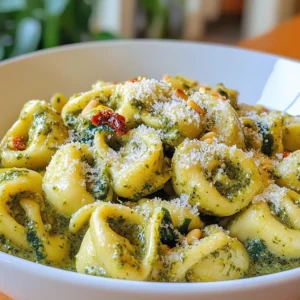 Creamy Pesto Tortellini Simple and Tasty Meal