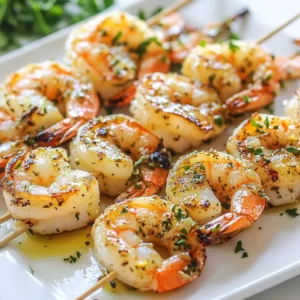 To make Garlic Herb Shrimp Skewers, gather these main ingredients: - 1 pound large shrimp, peeled and deveined - 4 tablespoons olive oil - 4 cloves garlic, minced - 1 teaspoon smoked paprika - 1 teaspoon dried oregano - 1 teaspoon dried thyme - 1 teaspoon lemon zest - Salt and pepper to taste - Fresh parsley, chopped (for garnish) - 10-12 wooden or metal skewers These ingredients create a tasty marinade that brings out the shrimp's natural flavor. The combination of olive oil and garlic makes the shrimp juicy. The spices add depth and warmth. You can add more flavors to your skewers. Here are some optional ingredients: - Red pepper flakes for heat - Fresh lemon juice for added tang - Baby tomatoes for color and sweetness - Bell peppers for crunch These extras enhance the dish. They make the skewers even more appealing and delicious. To make this dish, you will need a few kitchen tools: - A large mixing bowl for the marinade - Whisk for mixing - Skewers (wooden or metal) for grilling - Grill or grill pan for cooking - Tongs for flipping the skewers These tools help with preparation and cooking. They ensure you can easily assemble and grill the shrimp skewers. {{ingredient_image_1}} If you use wooden skewers, soak them in water. This step keeps them from burning. Soak them for at least 30 minutes. If you forget to soak, you can use metal skewers instead. In a large bowl, combine the olive oil and minced garlic. Add smoked paprika, oregano, thyme, and lemon zest. Mix in salt and pepper to taste. Whisk everything together until it blends well. This marinade gives the shrimp great flavor. Add the peeled and deveined shrimp to the bowl. Toss them gently in the marinade. Make sure all shrimp are well-coated. Let the shrimp sit for 15 to 20 minutes. This time allows the flavors to soak in. Preheat your grill to medium-high heat. Thread the marinated shrimp onto the skewers. Leave some space between each shrimp. Place the skewers on the hot grill. Cook for about 2 to 3 minutes on each side. The shrimp should turn pink and opaque. Once done, take the skewers off the grill. Let them rest for a few minutes before serving. To cook shrimp just right, keep an eye on the time. Shrimp cook fast. They need only 2-3 minutes on each side. When they turn pink and opaque, they are done. Overcooking makes them tough. Always use fresh shrimp when you can. Fresh shrimp taste better and have a firmer texture. To boost the taste, let the shrimp marinate. A soak in the garlic herb marinade for 15-20 minutes works wonders. The olive oil adds richness, while garlic brings depth. Smoked paprika gives a nice smoky kick. Don't forget the lemon zest! It adds brightness to the dish. You can also toss in a pinch of red pepper flakes for heat. Preheat the grill to medium-high heat for the best results. This helps the shrimp cook evenly. If using wooden skewers, soak them in water for 30 minutes. This keeps them from burning. When grilling, space the shrimp evenly on the skewers. This allows for even cooking. Flip the skewers carefully to avoid losing any shrimp. Let the skewers rest for a few minutes after grilling. This helps the juices settle back into the shrimp. Pro Tips Marinate Longer for Better Flavor: If you have time, let the shrimp marinate for up to 30 minutes. This allows the flavors to penetrate deeper, resulting in a more flavorful dish. Use Fresh Herbs: Whenever possible, opt for fresh herbs instead of dried. They will elevate the dish with a brighter and more vibrant flavor profile. Check for Doneness: Shrimp cook quickly; they are done when they turn pink and opaque. Overcooking can lead to a rubbery texture, so keep a close eye on them. Pair with a Dipping Sauce: Enhance your skewers by serving them with a complementary dipping sauce, such as a garlic aioli or a zesty lemon vinaigrette. {{image_2}} You can use other proteins for these skewers. Chicken works great. Cut it into bite-sized pieces. Beef or pork can also fit well. Just adjust the cooking time. Fish like salmon or tilapia adds a nice flavor. Make sure to marinate them just like shrimp. Feel free to mix up the herbs. Fresh basil or cilantro can brighten the dish. Try adding a pinch of red pepper flakes for heat. You might love the taste of fresh dill or chives too. Lemon thyme can add a nice twist. Each herb brings its charm, so experiment! Serve these skewers with a fresh salad. A simple green salad adds crunch. Grilled vegetables like bell peppers and zucchini pair well. You can also offer rice or couscous on the side. A light dipping sauce can enhance the dish too. Try a garlic aioli for a creamy touch. Enjoy your meal with a glass of chilled white wine for a complete experience! After enjoying your garlic herb shrimp skewers, you might have some left. Store them in an airtight container. Make sure to let them cool first. Place a paper towel inside to absorb extra moisture. This helps keep the shrimp fresh. Store in the fridge for up to three days. When it's time to eat your leftovers, reheating is key. The best way to reheat shrimp skewers is in a skillet. Heat the skillet on medium. Add a little olive oil and place the skewers in the pan. Cook for about 2-3 minutes on each side. This method keeps the shrimp juicy and tasty. You can also use the microwave, but be careful. Heat for only 30 seconds at a time. Check often to avoid overcooking. If you want to save shrimp skewers for later, freezing is a great option. First, let the skewers cool completely. Wrap them tightly in plastic wrap. Then, place them in a freezer bag. Remove as much air as possible to prevent freezer burn. You can freeze them for up to three months. When ready to enjoy, thaw in the fridge overnight. Reheat using the skillet method for the best flavor. You should marinate shrimp for 15 to 20 minutes. This time lets the shrimp soak up the flavors. If you marinate too long, the shrimp may become tough. Keep an eye on the time for the best taste. Yes, you can use frozen shrimp. Just make sure to thaw them first. Place the shrimp in the fridge overnight or run them under cold water. Once thawed, peel and devein them if needed. This will keep your shrimp fresh and tasty. Some great sides include: - Rice or quinoa for a hearty base - Grilled vegetables for a colorful plate - A fresh salad for crunch - Garlic bread for a fun twist These sides will balance the flavors of the shrimp and make your meal complete. To make this recipe gluten-free, simply check all your ingredients. Olive oil, garlic, and spices are gluten-free. Just ensure the skewers are safe too. If you use store-bought options, read labels to avoid gluten. Enjoy this dish without worry! In this blog post, we explored delicious garlic herb shrimp skewers. We covered key ingredients, including options for flavor. You learned how to prepare the skewers, make a tasty marinade, and grill them. I shared tips for perfect cooking and flavor tricks. We also discussed variations, storage, and common questions. Remember, these skewers are simple to make and super tasty. Enjoy experimenting with flavors and sharing them with others! Cooking should be fun and creative, so don't be afraid to try new things.