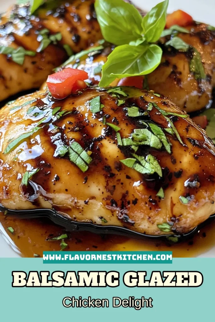 Discover the ultimate balsamic chicken recipe that transforms your weeknight dinners! This easy chicken dinner features succulent chicken breasts glazed in a rich balsamic reduction, perfectly combining sweet honey and tangy Dijon mustard. In just 35 minutes, you can enjoy a quick weeknight meal that your family will love. Try this balsamic glaze chicken today and elevate your dinner game! Save it for later! #BalsamicChicken #EasyChickenDinner #QuickWeeknightMeals #HoneyDijonChicken