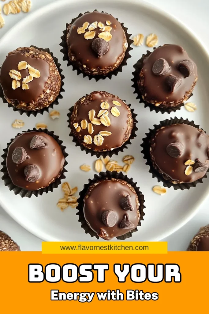 Looking for a delicious and nutritious snack? Try these irresistible Chocolate Peanut Butter Energy Bites! This no-bake energy bites recipe combines creamy peanut butter, rolled oats, and dark chocolate chips for the perfect healthy snack idea. Packed with flavor and easy to make, these energy bites with dark chocolate are a must-try for all peanut butter lovers. Save this recipe for a quick energy boost anytime! #ChocolatePeanutButterEnergyBites #HealthySnackIdeas #PeanutButterRecipes #EnergyBites