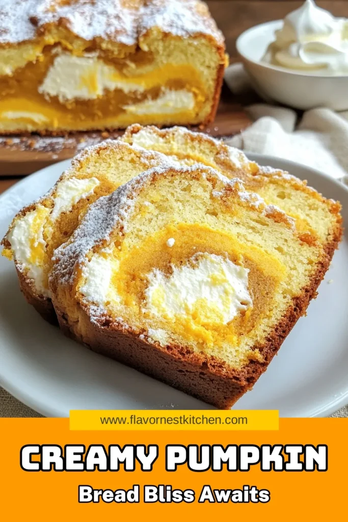 Indulge in the deliciousness of this Pumpkin Cream Cheese Swirl Bread! This easy pumpkin bread recipe combines moist pumpkin bread with creamy swirls of cream cheese, perfect for your fall baking recipes. Discover how to make this delightful cream cheese swirl bread recipe that will impress your family and friends. Don’t miss out—save this recipe now for your next baking adventure! #PumpkinBread #FallBaking #EasyRecipes #PumpkinSpice