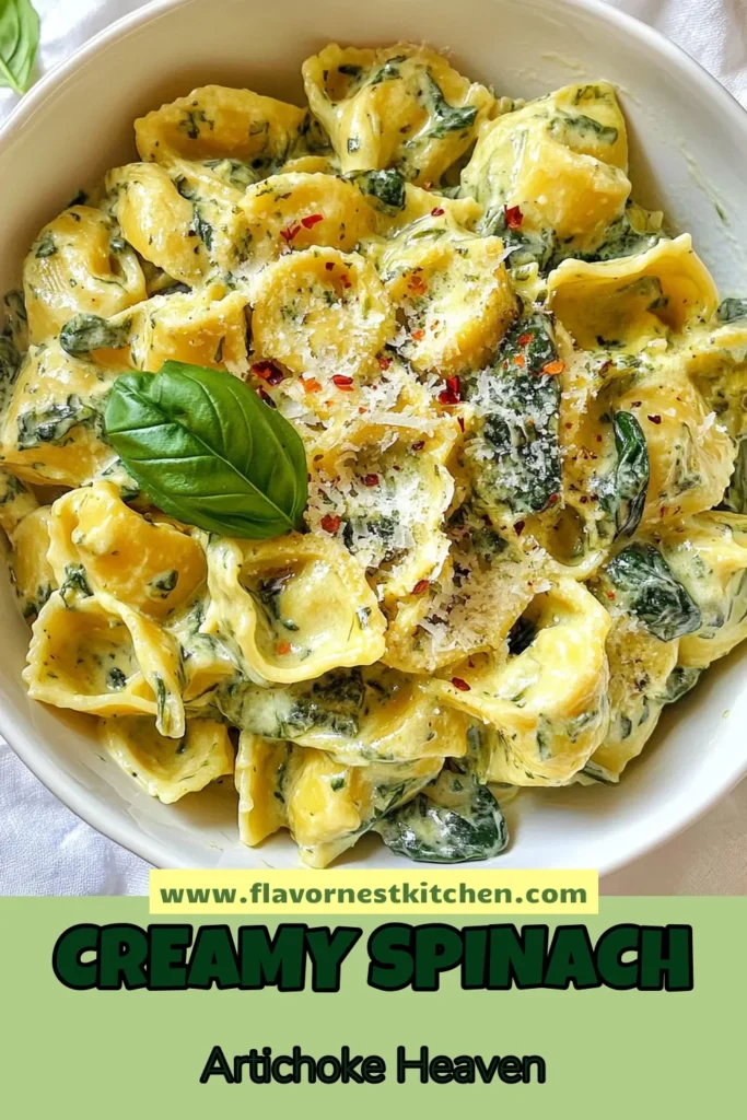 Indulge in this creamy spinach artichoke pasta that's perfect for a quick dinner! Combining rich flavors from artichokes and fresh spinach, this spinach artichoke recipe is a go-to for easy pasta dishes. It's a delightful choice for vegetarian pasta recipes that are both satisfying and quick to make. Whether you're feeding a crowd or just yourself, save and try this delicious dish today! #VegetarianPasta #PastaRecipes #SpinachArtichoke #EasyDinnerIdeas