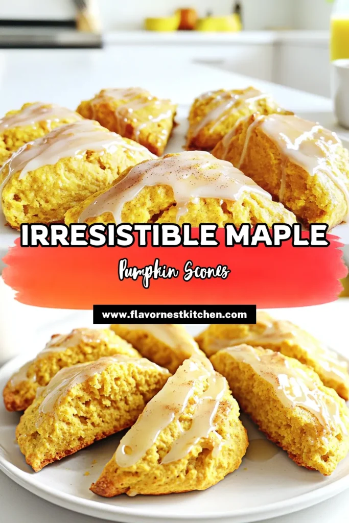 Delight your taste buds this fall with these amazing maple glazed pumpkin scones! Made with warm spices and a sweet maple glaze, these scones are perfect for breakfast or an afternoon treat. Follow our easy recipe to whip up a batch in just 35 minutes! Don’t miss the chance to elevate your baking game—click through for the full recipe and tips to impress. #PumpkinScones #FallBaking #MapleGlaze #BakingInspiration
