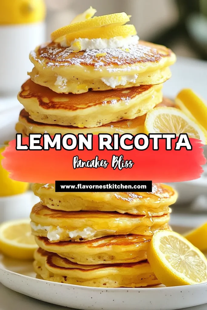 Indulge in the delightful taste of creamy lemon ricotta pancakes with this easy lemon ricotta pancake recipe. These fluffy ricotta pancakes are perfect for brunch or breakfast, combining the zest of citrus with creamy goodness. Make homemade lemon pancakes that will impress your family and friends. Don't miss out on this delicious recipe—save it for your next cooking adventure! #Pancakes #Ricotta #CitrusDesserts #HomemadeBreakfast