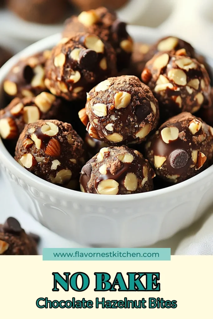 Indulge in these delicious chocolate hazelnut energy bites, a perfect solution for healthy energy snacks! Packed with protein and made from simple ingredients, these no-bake chocolate snacks are easy to whip up at home. Just mix rolled oats, hazelnut butter, and dark chocolate chips for the ultimate homemade energy bites. Store them in the fridge for a week of nutritious snacking. Try this recipe today! #ChocolateHazelnutEnergyBites #HealthySnacks #NoBakeSnacks #ProteinPackedSnacks