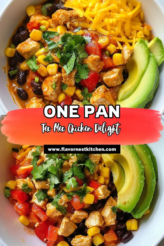 Looking for a delicious and easy dinner idea? Try this Tex Mex chicken skillet, a flavorful one-pan chicken recipe that brings all the best taco flavors together! Perfect for busy nights, this easy chicken dinner recipe is packed with chicken, beans, and cheese, making it a hearty choice for skillet meals with chicken. Don't miss out on this taco seasoning chicken recipe that the whole family will love. Save this recipe for your next meal! #TexMex #ChickenSkillet #OnePanMeals #EasyDinner