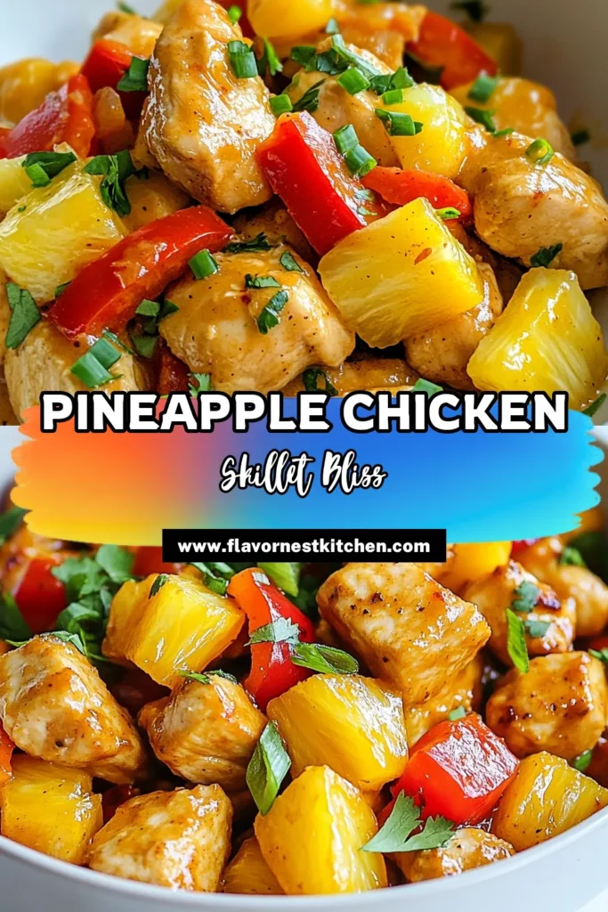 Discover the vibrant flavors of this Tropical Pineapple Chicken Skillet, perfect for an easy weeknight dinner! This healthy chicken stir-fry is packed with juicy pineapple and creamy coconut milk. With simple ingredients, this pineapple chicken recipe comes together in just 25 minutes. Elevate your weeknights with this delicious tropical chicken skillet that your family will love. Don't forget to save and share! #TropicalChickenSkillet #EasyDinner #HealthyRecipes #PineappleChicken