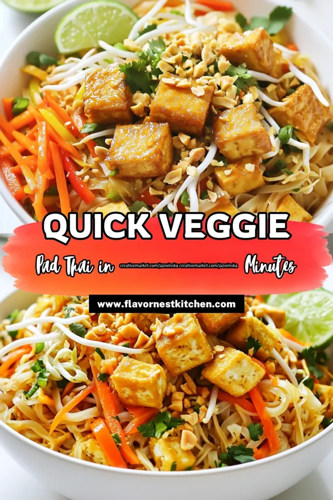 Looking for a quick and delicious meal? Try this easy veggie Pad Thai recipe! Packed with flavor from fresh veggies, tofu, and a creamy sauce, it’s the perfect dish for busy weeknights. Ready in just 30 minutes, this meal will satisfy your cravings and impress your family. Click through to explore the full recipe and elevate your cooking game today! #VeggiePadThai #EasyRecipes #HealthyEating #PlantBasedCooking