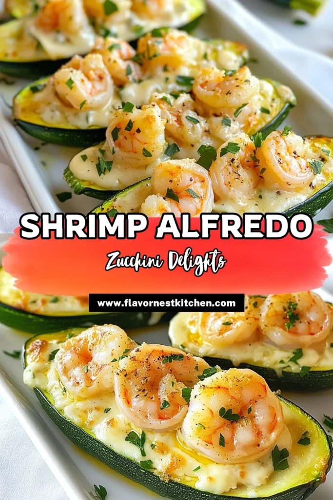 Discover the deliciousness of Shrimp Alfredo Zucchini Boats, a fantastic Keto Shrimp Alfredo Recipe that your taste buds will love. These Healthy Zucchini Boats are filled with a creamy Cauliflower Alfredo Sauce, making this a perfect Low-Carb Shrimp Recipe for your meal planning. Enjoy this wholesome dish that's easy to prepare and packed with flavor. Try it today and elevate your dinner experience! Don't forget to save this recipe! #ShrimpAlfredo #KetoRecipes #HealthyEating #LowCarbMeals