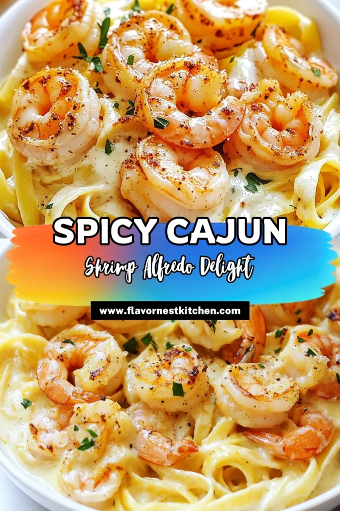 Indulge in this delectable Cajun shrimp alfredo recipe, a creamy and flavorful twist on a classic dish. With fettuccine pasta mixed with perfectly seasoned shrimp, this easy shrimp pasta dish is perfect for a quick dinner. Ready in just 30 minutes, it’s a crowd-pleaser! Don't miss out on this creamy Cajun pasta that will impress everyone at your table. Save this recipe for your next meal! #CajunShrimp #ShrimpAlfredo #EasyPasta #QuickDinner