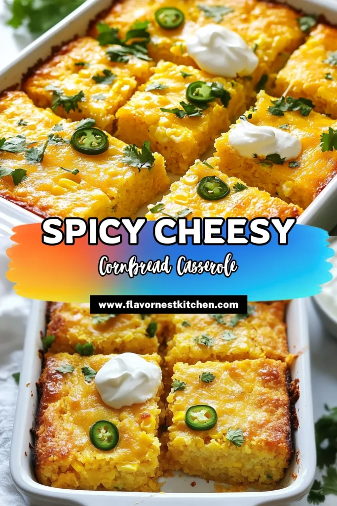 Looking for a delicious twist on a classic dish? Try this jalapeño cheddar cornbread casserole! It's an easy cornbread recipe packed with spicy jalapeños and gooey cheddar, perfect for family dinners or gatherings. This cheesy corn casserole combines sweetness with heat, making it an unforgettable side. Ready to spice up your meals? Save this recipe and enjoy the delightful flavor today! #JalapenoCheddarCornbreadCasserole #CornbreadRecipe #SpicyCasseroleRecipes #CheesyCornCasserole