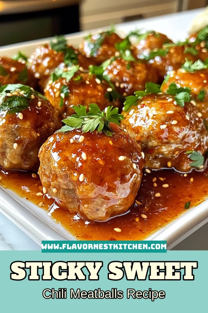 Make weeknight dinners a breeze with these delicious sweet chili garlic glazed meatballs! This easy meatball recipe features tender ground beef meatballs infused with garlic and coated in a homemade sweet chili sauce. Perfect for appetizers or family meals, these sweet chili meatballs are sure to impress. Try this sweet chili sauce recipe today for a flavor explosion that everyone will love! Save this recipe now! #meatballs #dinnerideas #easyrecipes #foodie