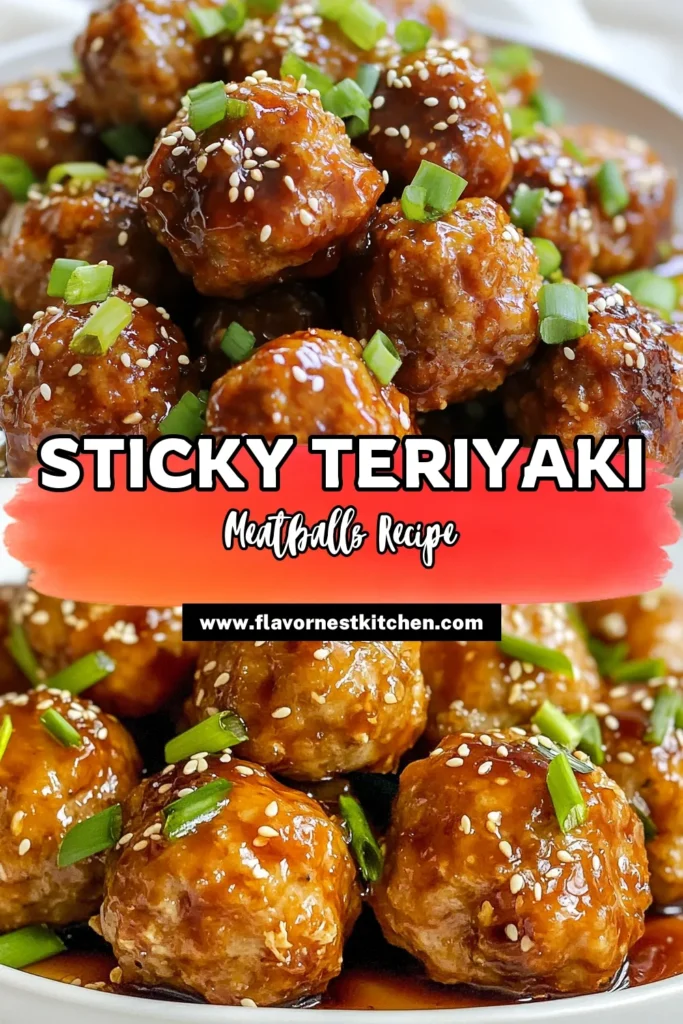 Discover how to make teriyaki meatballs with this simple Teriyaki meatballs recipe! These ground chicken meatballs are coated in an easy teriyaki glaze that brings incredible flavor to your dinner table. Perfect for meal prep or a family feast, this baked meatball recipe is both delicious and nutritious. Save this recipe for an irresistible dish that will leave everyone wanting more! #TeriyakiMeatballs #EasyDinner #GroundChickenRecipes #BakedMeatballs