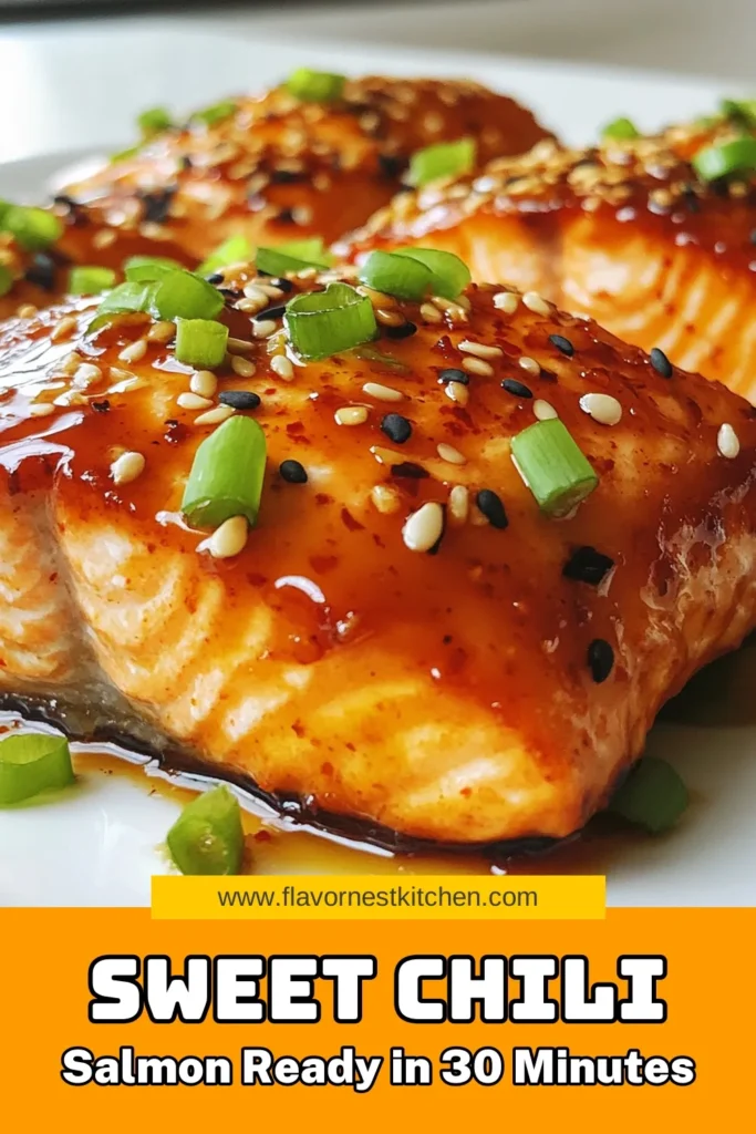 Discover this irresistible sweet chili salmon recipe that’s perfect for a quick meal! This glazed salmon with sweet chili is not only delicious but also an easy salmon dinner option for busy weeknights. Made with healthy salmon fillets and a tantalizing chili sauce, it’s a dish everyone will love. Try this healthy salmon recipe tonight and elevate your dinner game. Save this recipe for later! #SweetChiliSalmon #HealthyDinner #EasySalmonRecipe #CookingAtHome