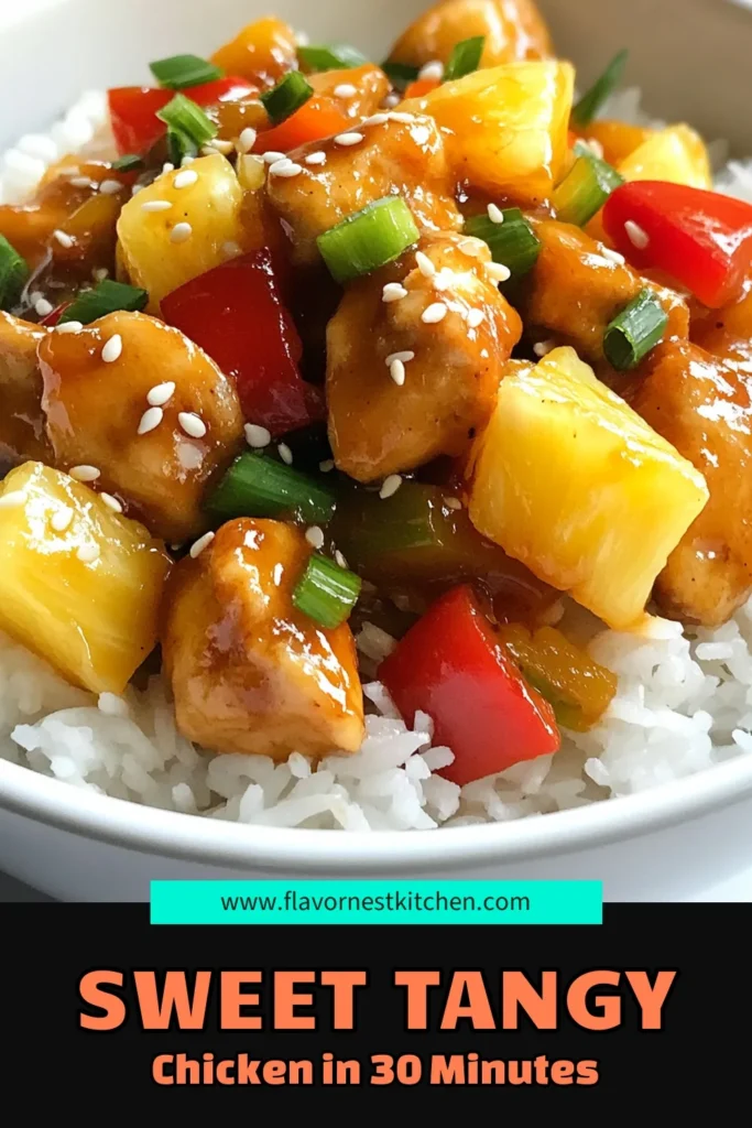 Looking for an easy sweet sour chicken recipe that will impress your family? Try this tangy pineapple chicken stir fry! This quick dinner recipe combines tender chicken, vibrant veggies, and juicy pineapple for a delightful taste explosion. Perfect for busy nights, it's ready in just 30 minutes. Save this sweet and sour chicken recipe now for your next meal! #sweetandsourchicken #pineapplechicken #easyrecipes #dinnerideas