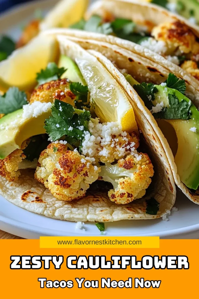 Discover the ultimate Lemon Parmesan Cauliflower Tacos that are both delicious and healthy! This Cauliflower Taco Recipe is perfect for quick weeknight dinners and veggie lovers alike. Packed with flavor, these Vegetarian Tacos feature roasted cauliflower drizzled with lemon and topped with avocado. Looking for Healthy Taco Ideas? This roasted cauliflower takes tacos to the next level! Try it today and save for later! #CauliflowerTacos #HealthyEating #TacoNight #VegetarianRecipes