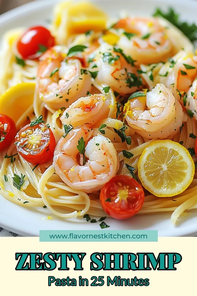 Discover the delightful flavors of Lemon Garlic Shrimp Pasta with this easy shrimp pasta recipe that's perfect for any night of the week! This zesty shrimp linguine is packed with garlic, lemon zest, and juicy shrimp, creating a quick lemon pasta with shrimp that your family will love. Ready in just 25 minutes, this garlic shrimp spaghetti recipe will be a new favorite. Save this recipe and impress your dinner guests tonight! #ShrimpPasta #QuickRecipes #SeafoodLovers #PastaDishes