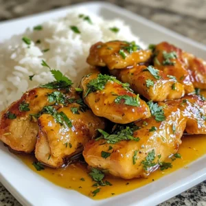 For this tasty dish, you will need: - 4 boneless, skinless chicken breasts - 1 cup fresh orange juice - 2 tablespoons orange zest - 4 tablespoons honey - 2 tablespoons soy sauce - 1 tablespoon grated fresh ginger - 2 cloves garlic, minced - 1 tablespoon cornstarch mixed with 2 tablespoons water (slurry) - Salt and pepper to taste - 2 tablespoons vegetable oil - Fresh cilantro or parsley for garnish These ingredients create the perfect balance of sweet and tangy flavors. The orange juice and zest give a fresh taste. Honey adds a lovely sweetness, while soy sauce brings depth. I like to use fresh items whenever possible. Fresh orange juice and zest brighten the dish. Fresh ginger adds a nice kick. Using fresh garlic boosts the flavor too. If you can, pick fresh herbs like cilantro or parsley for garnish. You can mix in other seasonings as needed. Try adding red pepper flakes for heat. Sesame oil can add a nutty flavor. You might also enjoy a splash of rice vinegar for extra tang. Feel free to adjust the salt and pepper to your taste. {{ingredient_image_1}} To start, grab a medium bowl. Whisk together these ingredients: - 1 cup fresh orange juice - 2 tablespoons orange zest - 4 tablespoons honey - 2 tablespoons soy sauce - 1 tablespoon grated fresh ginger - 2 cloves garlic, minced This mix will serve as both your marinade and glaze. The orange juice gives a bright flavor while the honey adds sweetness. Next, take 4 boneless, skinless chicken breasts. Place them in a resealable plastic bag. Pour the marinade over the chicken. Seal the bag tightly and shake gently. You want all chicken pieces well-coated. Refrigerate the bag for at least 30 minutes. For best flavor, let it marinate for up to 2 hours. This step helps the chicken soak in all the tasty flavors. After marinating, take the chicken out of the bag. Let any extra marinade drip off. Heat 2 tablespoons of vegetable oil in a large skillet over medium heat. Once hot, add the chicken breasts. Cook for about 6-7 minutes on each side. Use a meat thermometer to check for doneness. The chicken should reach an internal temperature of 165°F (75°C) and turn golden brown. After cooking, set the chicken aside on a plate. In the same skillet, pour in the reserved marinade. Bring it to a boil. Stir in a mix of 1 tablespoon cornstarch and 2 tablespoons water, called a slurry. Reduce the heat to a simmer. Let it thicken for about 2-3 minutes. Stir occasionally. Once thick, return the chicken to the skillet. Coat the chicken in the glaze and heat for an extra minute. Season with salt and pepper to taste. Your orange glazed chicken is now ready! Marinating chicken adds great flavor and makes it juicy. Use fresh orange juice and zest for the best taste. Seal the chicken in a plastic bag with the marinade. This helps the chicken soak up all those tasty flavors. Marinate for at least 30 minutes. If you have time, marinate for up to 2 hours. This gives the chicken a deeper flavor. Keep the heat at medium when cooking. This helps the chicken cook evenly. Cook for about 6-7 minutes on each side. Use a meat thermometer to check if the chicken is done. The internal temperature should reach 165°F (75°C). Letting the chicken rest for a few minutes after cooking will keep it moist. To impress your guests, serve the chicken on a large platter. Drizzle extra glaze over the chicken for shine and flavor. Garnish with fresh cilantro or parsley to add a pop of color. Pair the dish with steamed rice or a colorful vegetable stir-fry for a beautiful meal. Pro Tips Marination Time: For the best flavor, marinate the chicken for at least 2 hours or overnight if possible. This allows the flavors to penetrate deeply. Cooking Temperature: Ensure your skillet is hot before adding the chicken to achieve a nice golden-brown crust. Use a meat thermometer to check for doneness at 165°F (75°C). Glaze Consistency: If you prefer a thicker glaze, let it simmer a bit longer after adding the cornstarch slurry, stirring consistently to avoid lumps. Serving Suggestions: This dish pairs wonderfully with steamed rice or a colorful vegetable stir-fry. Consider adding a sprinkle of sesame seeds for extra crunch and flavor. {{image_2}} If you need to swap ingredients, you have options. You can use chicken thighs instead of breasts. They will stay moist and tender. For a sweet twist, try maple syrup instead of honey. If you want a tangy kick, use lime juice instead of orange juice. You can also swap soy sauce with tamari for a gluten-free option. You can cook orange glazed chicken in different ways. Grilling gives it a smoky flavor. Just marinate the chicken as usual, then grill it for about 5-6 minutes on each side. Baking is another great method. Preheat your oven to 400°F (200°C). Place the marinated chicken in a baking dish and cook for 25-30 minutes. Both methods will still keep the chicken juicy and flavorful. Adding spices can enhance the flavor of your dish. Try a pinch of red pepper flakes for heat. You can also add a splash of sesame oil for a nutty taste. Fresh herbs like thyme or rosemary can bring an earthy flavor too. For a fruity twist, add diced pineapple to the glaze. These combinations can elevate your orange glazed chicken to new heights! To store leftover orange glazed chicken, let it cool first. Place it in an airtight container. This keeps the chicken fresh for up to three days. Make sure to cover it well. You don’t want it to dry out. If you use a plate, wrap it tightly with plastic wrap. For longer storage, you can freeze the chicken. Cut the chicken into pieces for easy freezing. Wrap each piece in plastic wrap. Then place them in a freezer-safe bag. Make sure to remove as much air as possible. This method helps prevent freezer burn. You can freeze it for up to three months. When it’s time to enjoy your leftovers, reheat them gently. Use the oven at 350°F (175°C) to warm the chicken. This keeps it juicy and tasty. You can also use a microwave. Just be careful not to overcook it. Heat in short bursts, checking often. If the glaze has thickened, add a splash of water for moisture. Enjoy your delicious orange glazed chicken again! You should marinate the chicken for at least 30 minutes. This lets the flavors soak in. For a stronger taste, marinate for up to 2 hours. Just don’t go over 2 hours. The chicken can become too salty if left longer. Yes, you can use chicken thighs. They are juicier and have more flavor. Just adjust the cooking time slightly. Thighs may need a few extra minutes to cook through. Great side dishes include steamed rice, roasted veggies, or a fresh salad. You can also serve it with noodles or quinoa. These sides balance the sweet orange glaze nicely. To make this recipe gluten-free, swap soy sauce for tamari or coconut aminos. Both options work well and keep the flavor. Always check labels to ensure no gluten sneaks in. Yes, you can make the glaze ahead of time. Just store it in the fridge for up to 3 days. When ready to use, reheat it in a pan until warm. You’ve learned how to make tasty Orange Glazed Chicken step by step. We covered the main ingredients and how to prepare the marinade. I shared tips for juicy chicken and creative ways to serve it. You can adapt the recipe with swaps and cooking methods. Don’t forget about storing and reheating leftovers properly. Enjoy trying this dish and adding your personal twist! Happy cooking!