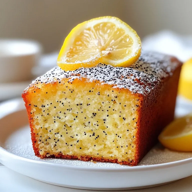 This Lemon Poppy Seed Breakfast Bread needs simple and fresh ingredients. Here’s what you will need: - 2 cups all-purpose flour - 1 teaspoon baking powder - 1/2 teaspoon baking soda - 1/2 teaspoon salt - 1/4 cup poppy seeds - 1 cup granulated sugar - 1/2 cup unsalted butter, softened - 2 large eggs - 1 cup plain Greek yogurt - 2 tablespoons lemon zest (about 2 lemons) - 1/4 cup fresh lemon juice - 1 teaspoon vanilla extract Each ingredient plays a key role. The flour gives structure. Baking powder and baking soda help the bread rise. Salt balances the flavors. Poppy seeds add crunch and a lovely look. Sugar sweetens the bread, while butter adds moisture. Eggs help bind everything. Greek yogurt keeps it soft and adds a tangy touch. Lemon zest and juice brighten the flavor. Vanilla adds warmth. Using fresh ingredients will make your bread taste even better. Enjoy picking out your ingredients! {{ingredient_image_1}} - Preheat the oven to 350°F (175°C). - Grease and flour a 9x5 inch loaf pan or line it with parchment paper. - In a medium bowl, whisk together: - 2 cups all-purpose flour - 1 teaspoon baking powder - 1/2 teaspoon baking soda - 1/2 teaspoon salt - 1/4 cup poppy seeds - In a large bowl, beat 1/2 cup softened butter and 1 cup granulated sugar until creamy. - This takes about 3-4 minutes. The mix should be light in color. - Add 2 large eggs, one at a time. Mix well after each addition. - Stir in 1 cup plain Greek yogurt, 2 tablespoons lemon zest, 1/4 cup fresh lemon juice, and 1 teaspoon vanilla extract. - Gradually add the dry mix to the wet mix, stirring until just combined. Do not overmix. - Pour the batter into the prepared loaf pan. Smooth the top with a spatula. - Bake for 50-60 minutes. Check doneness with a toothpick. It should come out clean. - Remove the bread from the oven. Cool in the pan for 10 minutes. - Transfer the bread to a wire rack to cool completely. To get the best texture, avoid overmixing the batter. When you mix too much, the bread can turn dense. Mix just until you see no dry flour. Keep your eggs and yogurt at room temperature. This helps the batter blend smoothly. Room temperature ingredients mix better and create a fluffier bread. To know when your bread is ready, do the toothpick test. Insert a toothpick into the center. If it comes out clean, the bread is done. Ovens can bake differently. If yours runs hot or cold, check the bread a few minutes early or late. For the best taste, serve the Lemon Poppy Seed Breakfast Bread warm. Pair it with butter or a drizzle of honey. For a pretty touch, dust the top with powdered sugar. You can also add a lemon slice or a sprinkle of poppy seeds for a nice look. Enjoy your breakfast bread in style! Pro Tips Use Fresh Ingredients: Always opt for fresh lemons for zest and juice to enhance the flavor of the bread. Check for Doneness: Since ovens can vary, start checking the bread at the 50-minute mark by inserting a toothpick. Cool Completely: Allow the bread to cool completely on a wire rack to prevent it from becoming soggy. Store Properly: Wrap the bread tightly in plastic wrap and store it at room temperature for up to 3 days to maintain freshness. {{image_2}} You can add berries to boost flavor. Blueberries or cranberries work great. They add a pop of sweetness and color. If you want a stronger lemon taste, use lemon extract. It gives the bread a bright, zesty kick. Just swap out the lemon juice for the extract. Use about one teaspoon for a nice punch. If you need a gluten-free option, try gluten-free flour. It works well in this recipe. You can also use honey or maple syrup instead of sugar. They add sweetness and a unique flavor. Adjust the amount based on your taste. Use about ¾ cup of honey or syrup for a balanced sweetness. Feel free to change the shape of your bread. You can make mini loaves or muffins. They bake faster and are perfect for snacks. Just adjust the baking time. Mini loaves usually take about 30 to 40 minutes. Muffins take around 20 to 25 minutes. Check for doneness with a toothpick as always. To store Lemon Poppy Seed Breakfast Bread at room temperature, wrap it in plastic wrap or foil. This keeps it fresh and moist. Place it in a cool, dry area. It stays good for about three days this way. For longer freshness, you can store it in the refrigerator. This helps it last up to a week. Just make sure you wrap it well to prevent it from drying out. You can also use an airtight container for added protection. To freeze the bread, let it cool completely first. Then, wrap it tightly in plastic wrap. You can also use aluminum foil for extra protection. Label it with the date, so you know when it was frozen. It can stay frozen for up to three months. When you want to enjoy it again, thaw it in the refrigerator overnight. This keeps the texture nice and soft. If you’re in a hurry, you can also leave it out at room temperature for a few hours. To avoid losing flavor, try to use it within a month. This way, you’ll enjoy the best taste and texture. Can I use almond flour instead of all-purpose flour? Yes, you can use almond flour. It adds a nutty taste. However, the texture may change. Almond flour is denser, so you might need to adjust the liquid. How can I ensure my bread rises properly? To help your bread rise, use fresh baking powder and baking soda. Make sure your oven is preheated. Avoid overmixing the batter; this keeps it light and fluffy. What can I substitute for Greek yogurt? You can use sour cream or cottage cheese as a substitute. Both add creaminess and moisture. But, if you want a dairy-free option, try silken tofu. Blend it until smooth before adding. Can I skip the poppy seeds? Yes, you can skip the poppy seeds. The bread will still taste great. You could replace them with chopped nuts or dried fruit for a different flavor. What’s the best way to serve this bread? Serve the bread warm or at room temperature. You can dust it with powdered sugar for a sweet touch. A spread of butter or honey pairs well too. Can it be made ahead of time? Yes, you can make it ahead. Store it in an airtight container. It stays fresh for a few days. You may also freeze it for longer storage. Just thaw it before serving. In this blog post, I shared a simple recipe for Lemon Poppy Seed Breakfast Bread. We covered the key ingredients, step-by-step instructions, helpful tips, and variations to enhance your loaf. Remember, avoid overmixing for great texture and try different add-ins if you want. This bread is perfect for breakfast or snacks. Now you’re ready to bake a delicious treat to enjoy with family or friends. Happy baking!