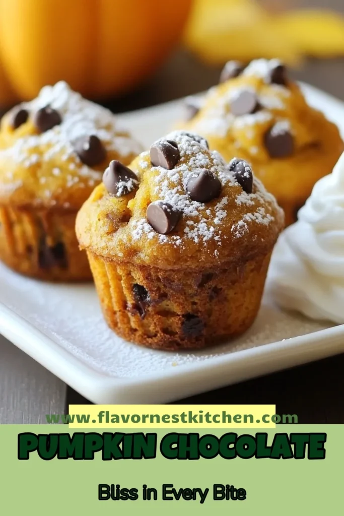 Delight in the flavors of fall with these mouthwatering pumpkin chocolate chip muffins! This easy pumpkin muffin recipe features a perfect blend of pumpkin and chocolate for a tasty treat. Ideal for fall baking recipes, these healthy pumpkin chocolate muffins are both delicious and simple to make. Try this chocolate chip muffins with pumpkin recipe and enjoy every bite. Save it now for your autumn baking! #PumpkinMuffins #FallBaking #HealthyDesserts #ChocolateChipMuffins