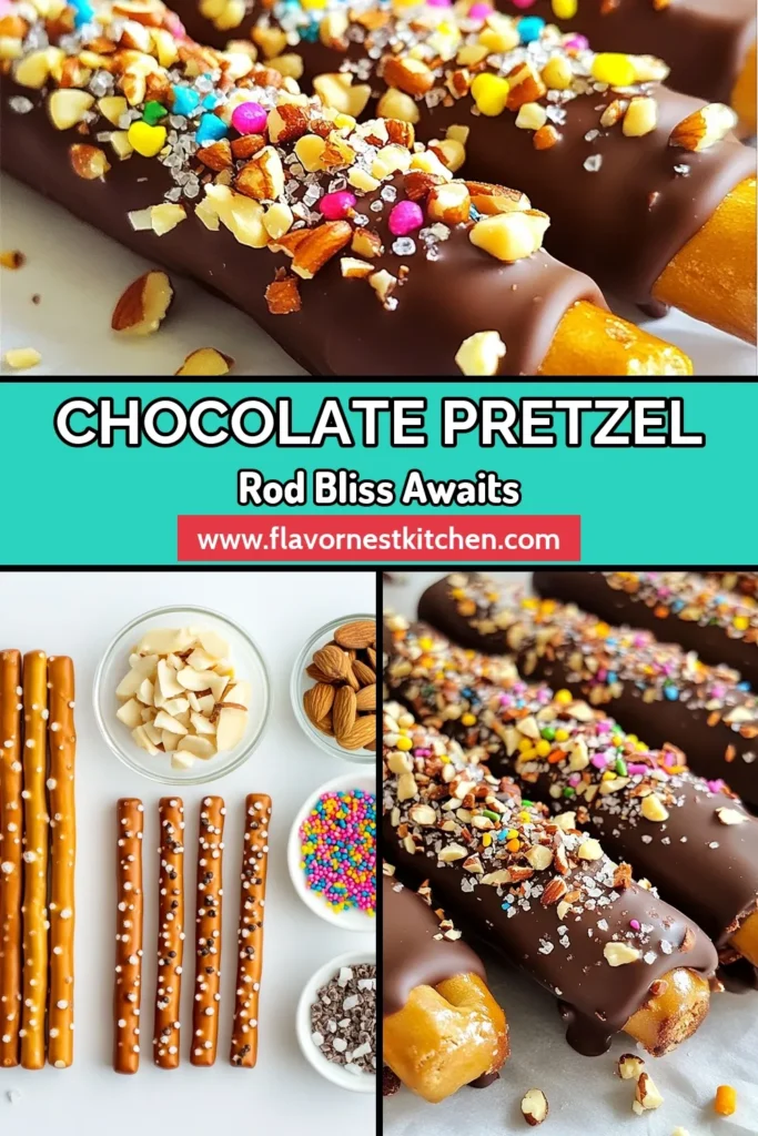 Indulge in delightful homemade chocolate treats with these easy chocolate-covered pretzel rods! Perfect for a quick snack or a unique dessert idea, these chocolate-dipped pretzels are made with just a few ingredients like semi-sweet chocolate chips and colorful sprinkles. Impress your friends and family by making these fun chocolate pretzel rods today! Save this recipe for your next sweet craving! #ChocolatePretzelRods #EasySnackRecipes #HomemadeChocolateTreats #ChocolateDessertIdeas