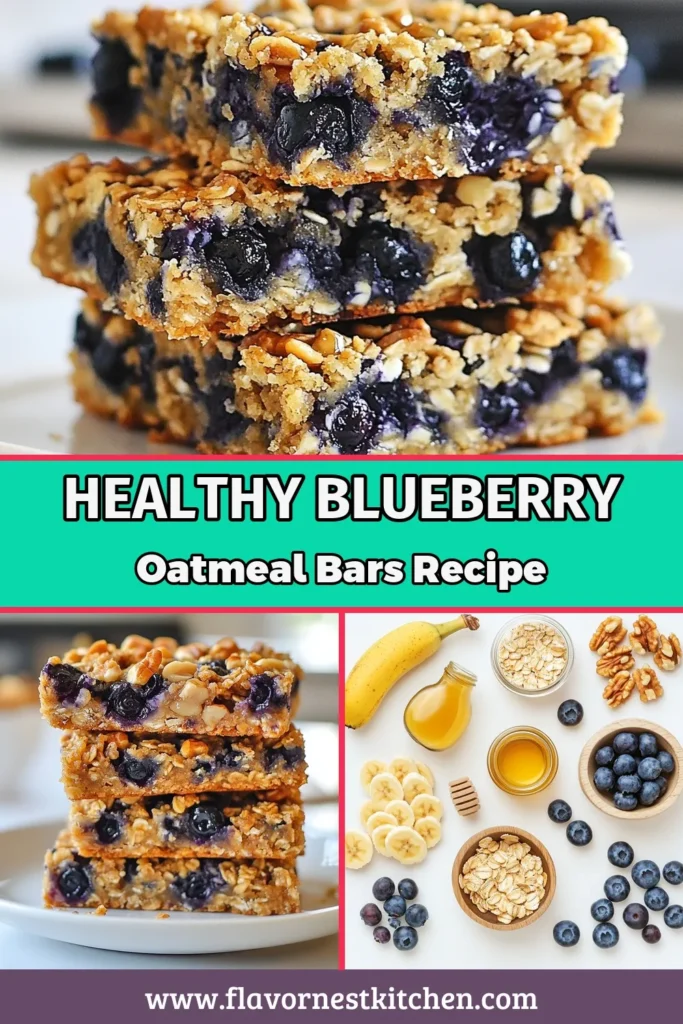 Start your day with these delicious blueberry oatmeal breakfast bars! This healthy oatmeal bars recipe combines rolled oats, ripe bananas, and juicy blueberries for a nutritious snack that's easy to make. Perfect for breakfast or an on-the-go treat, these homemade blueberry bars are a wholesome choice. Try this easy banana oatmeal bars recipe today and enjoy a guilt-free snack! Save and share! #HealthySnacks #OatmealBars #BlueberryRecipe #EasyBreakfast